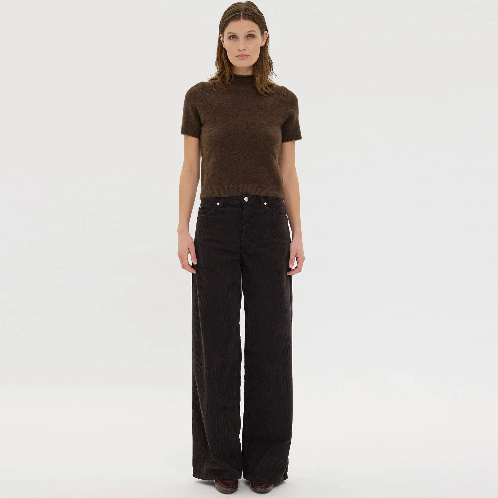 AbbyFV Long 393 dark coffee corduroy