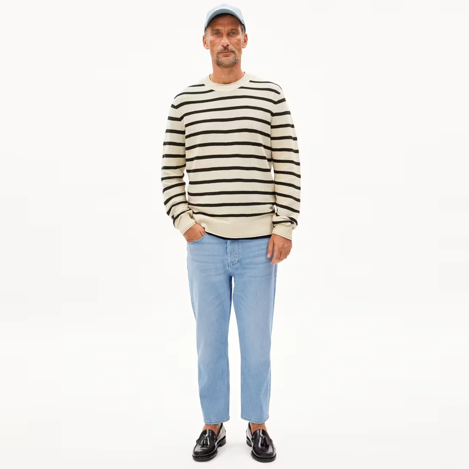 Ajaani Lino Stripes Jumper raw white/black - Image 3