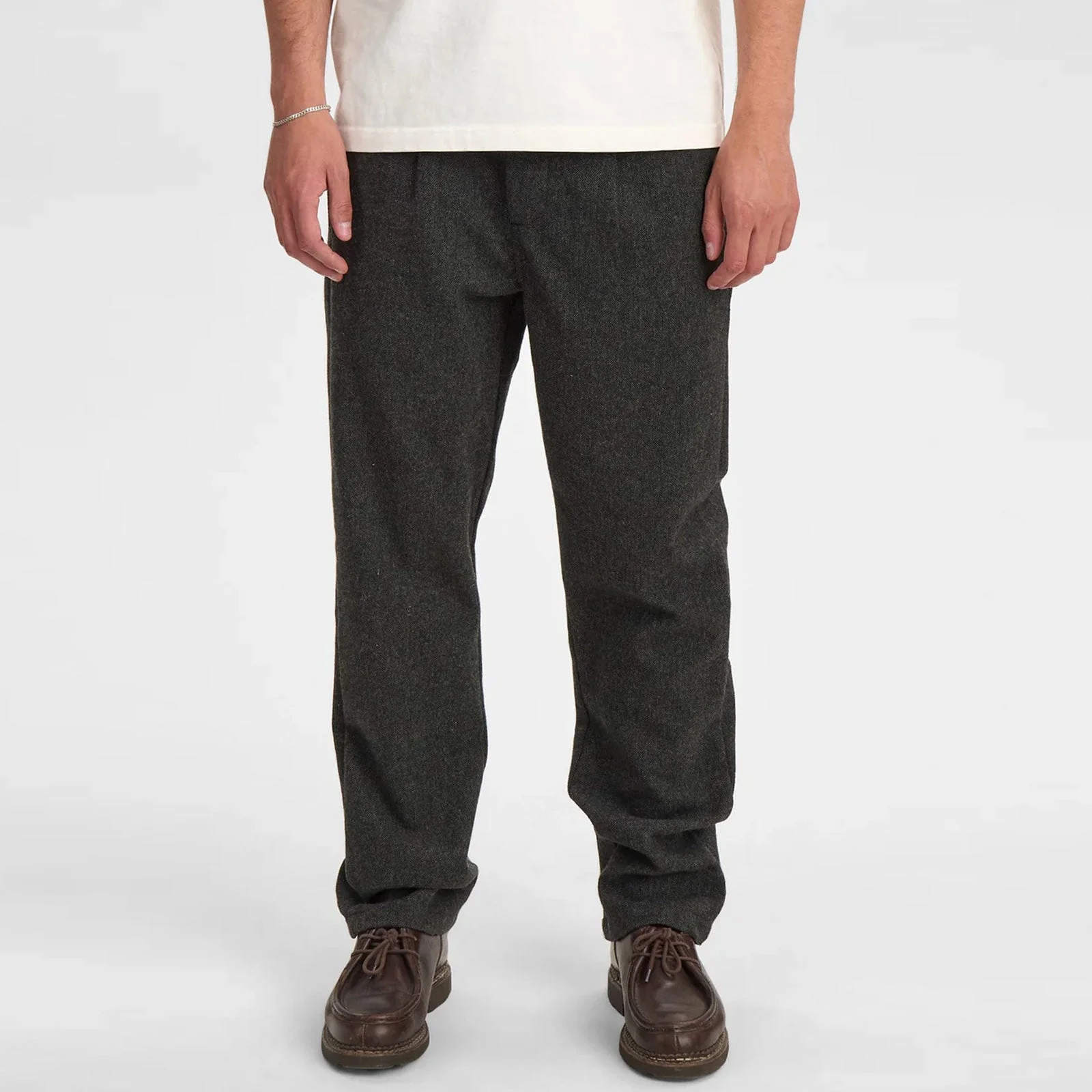 Akjan Pleat Wool Pant granite grey