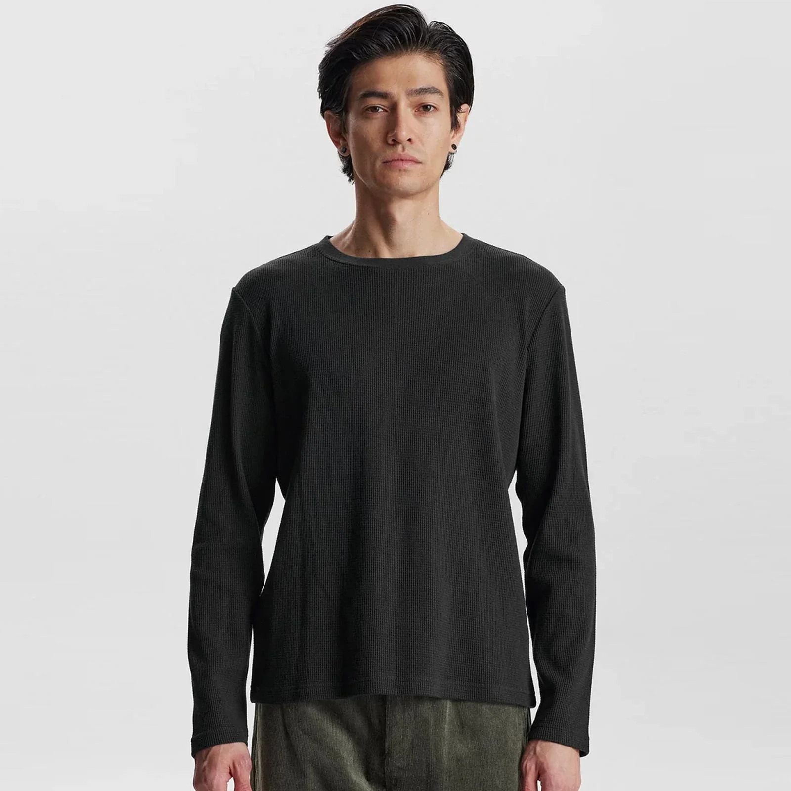 Akkikki L/S Waffle Tee caviar