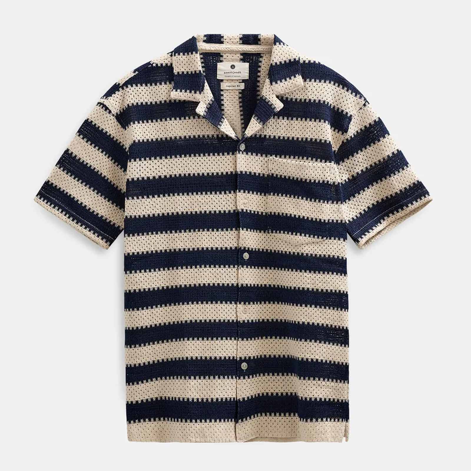 Akleander Stripe Lace S/S Shirt tofu