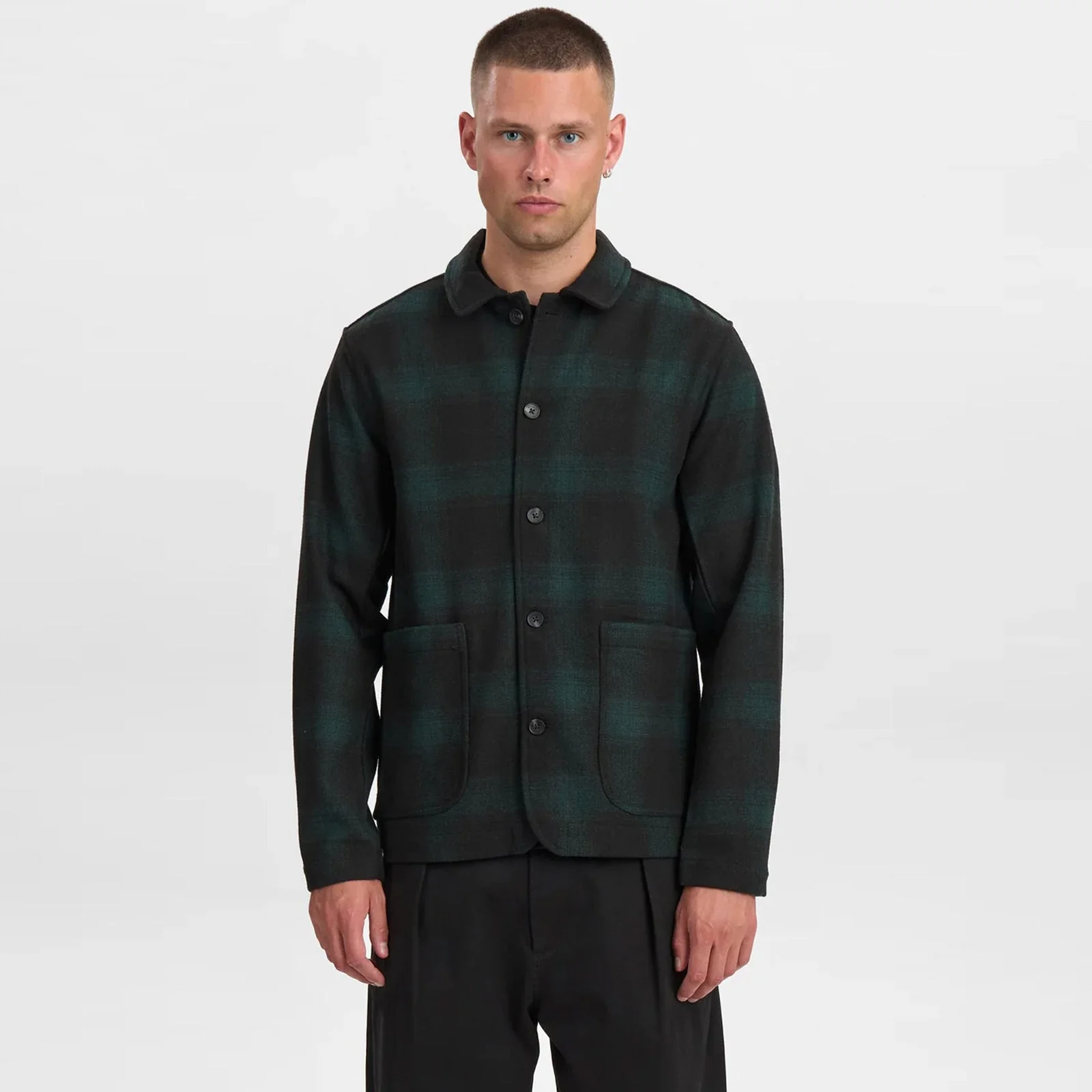 Akoscar Woolen Overshirt forest night