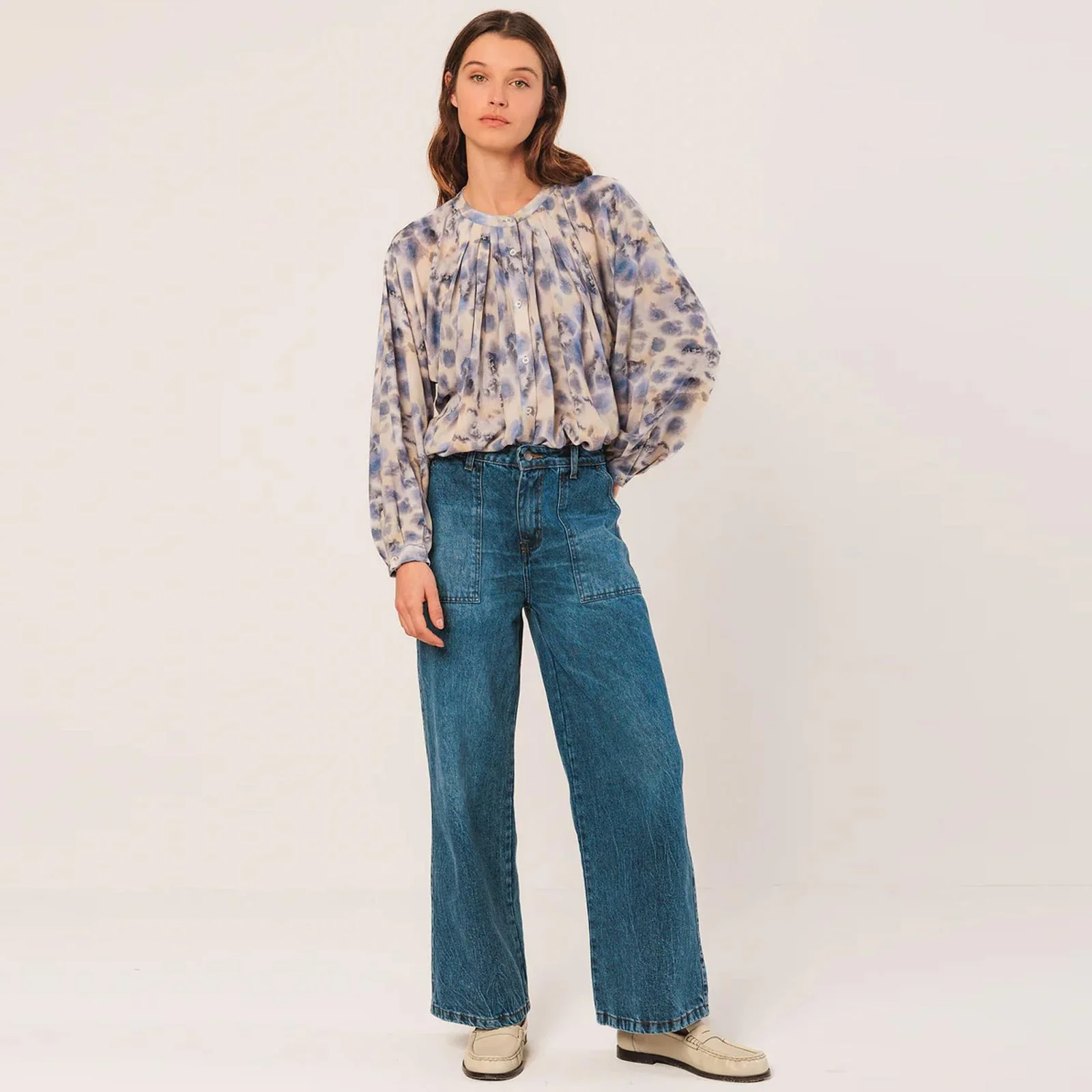 Allover Print Blouse azul - Image 3