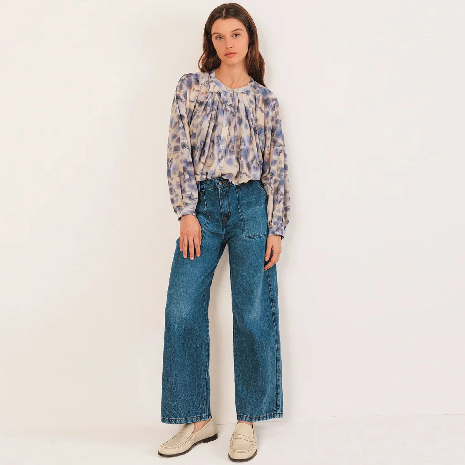 Allover Print Blouse azul - Image 4