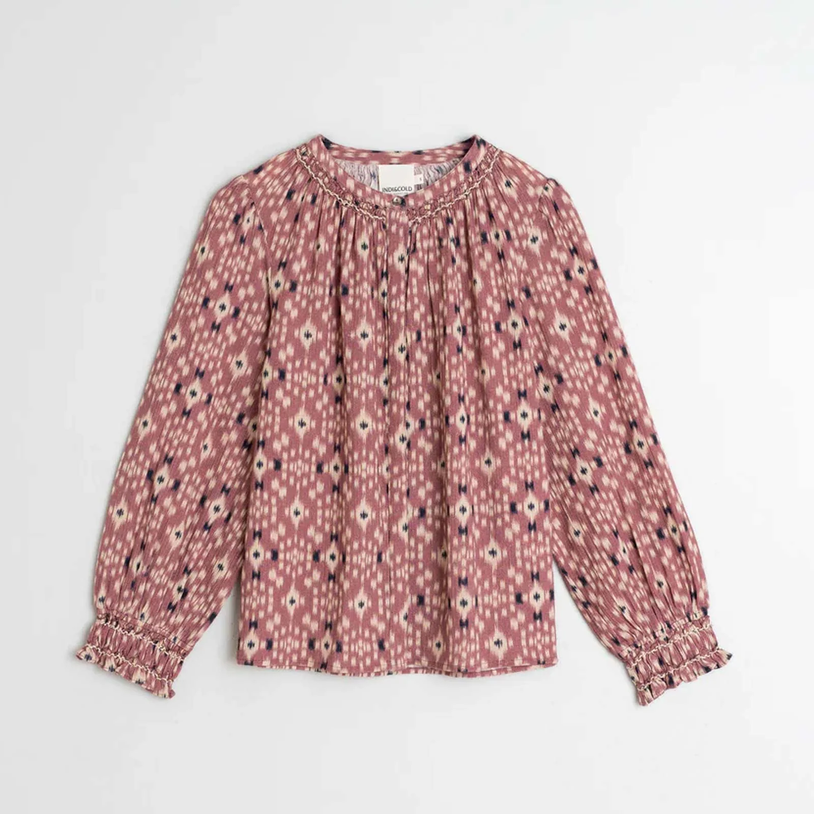 Allover Print Cotton Blouse malva - Image 5