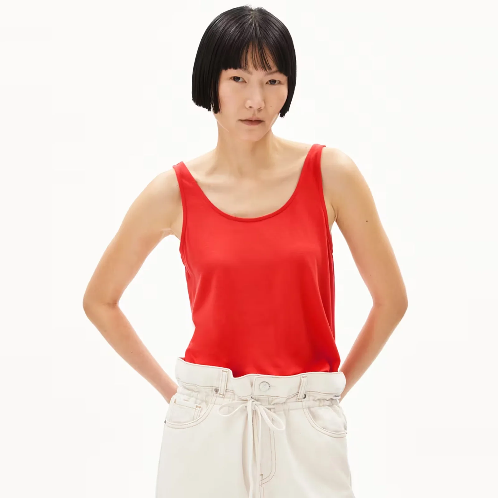 Ashraani Solid Top coral blush