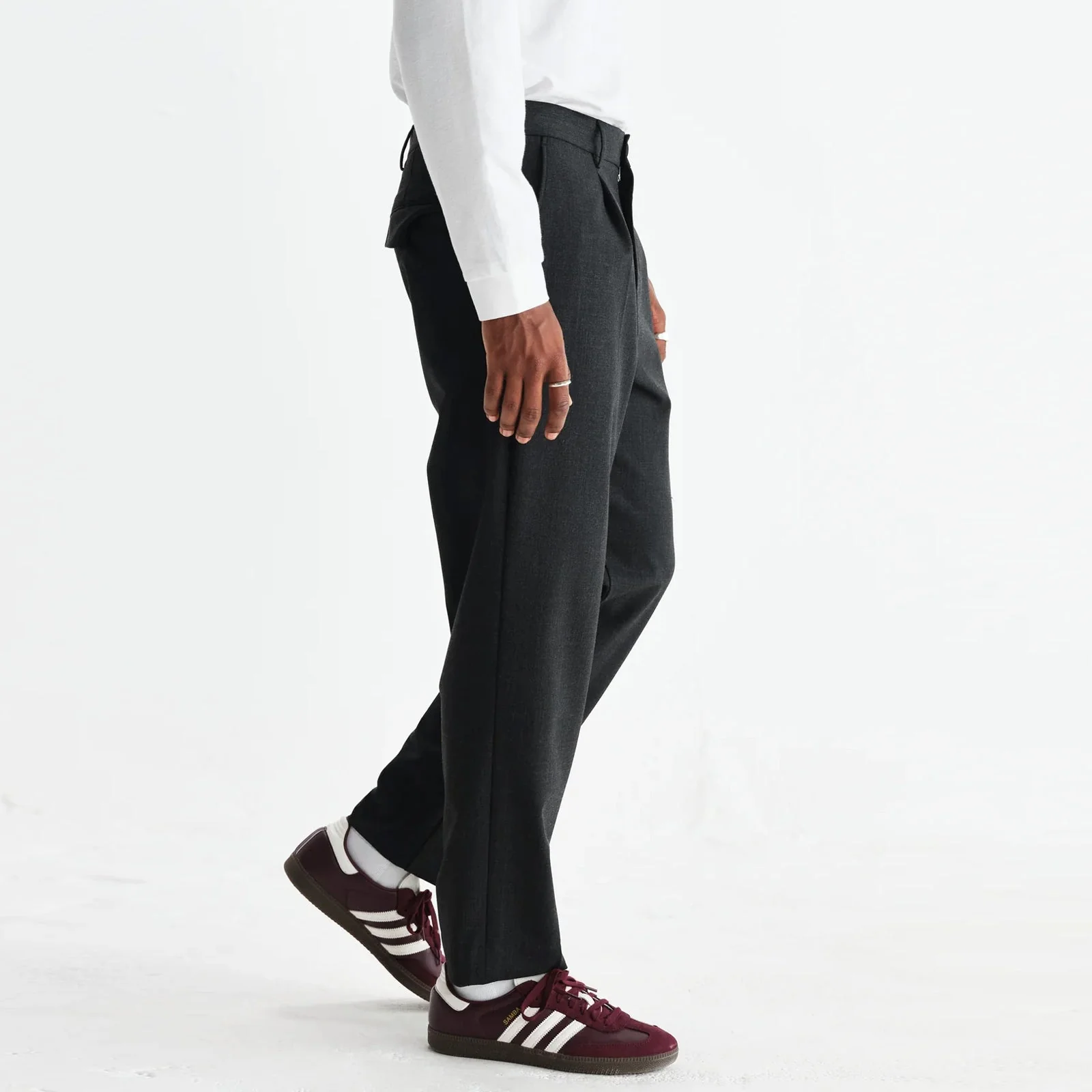 Aubyn Wool Blend Twill Trouser charcoal - Image 3