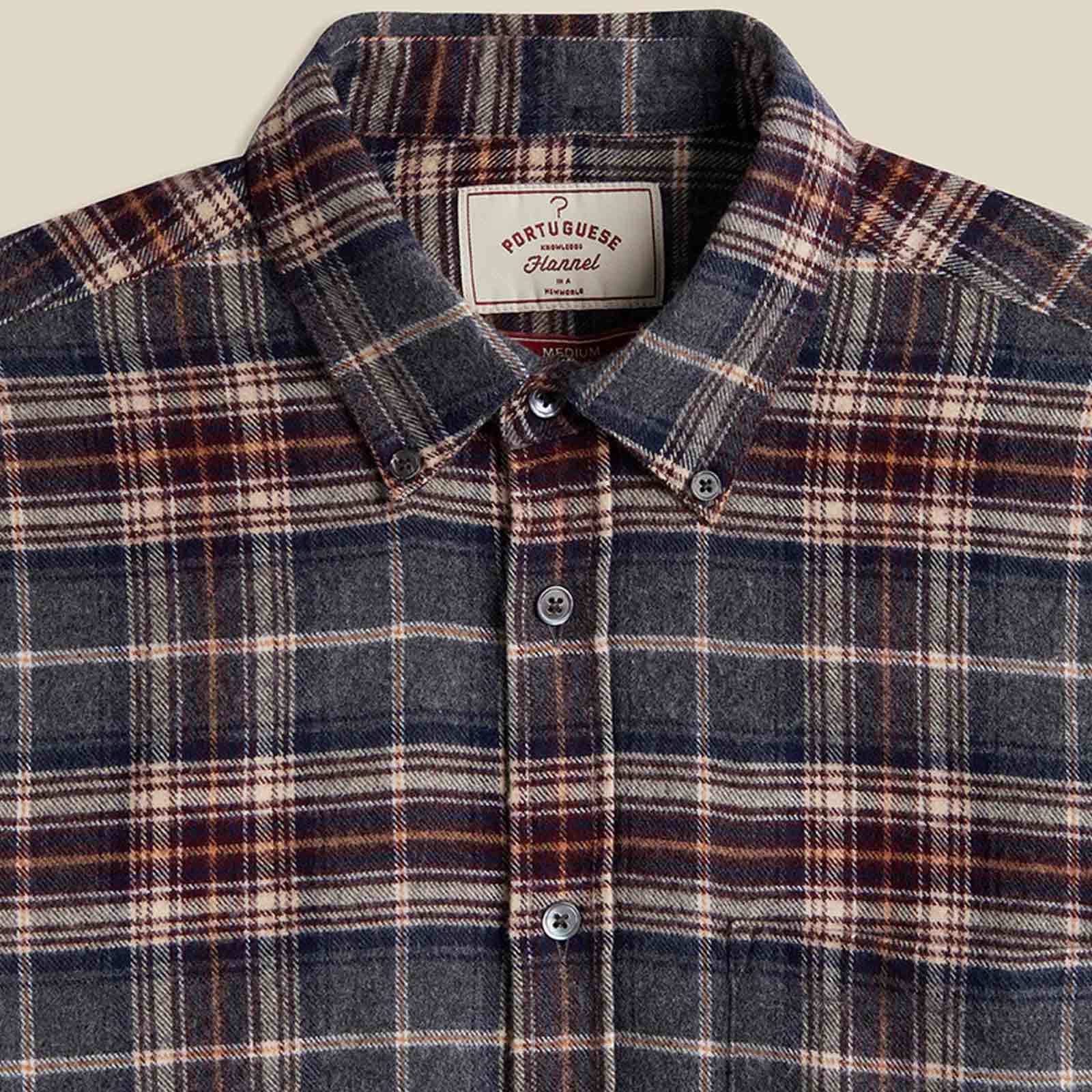 Augusta Flannel Shirt charcoal/wine/sand - Image 2