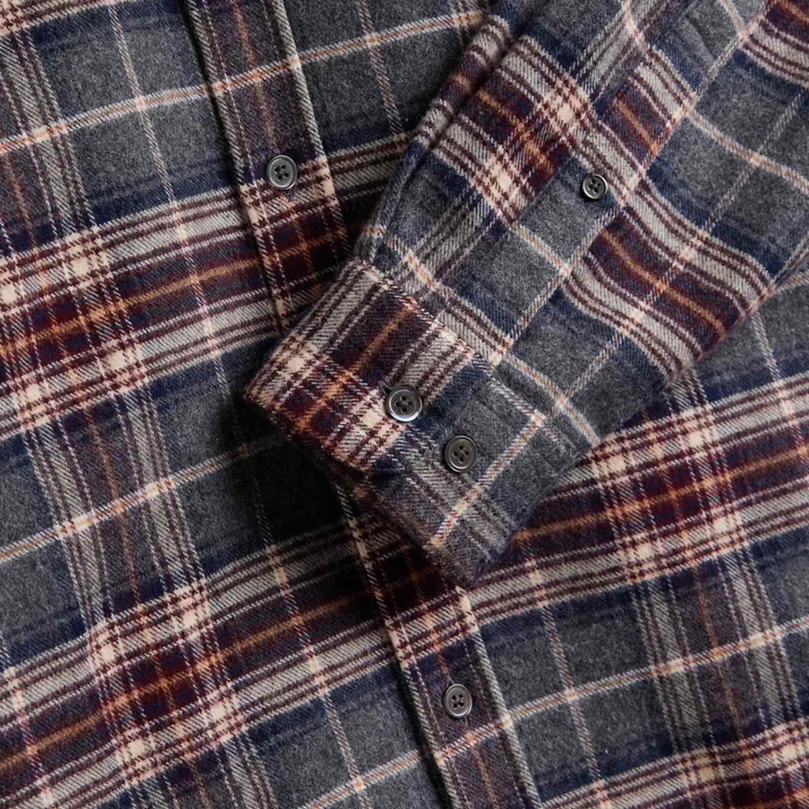 Augusta Flannel Shirt charcoal/wine/sand - Image 3
