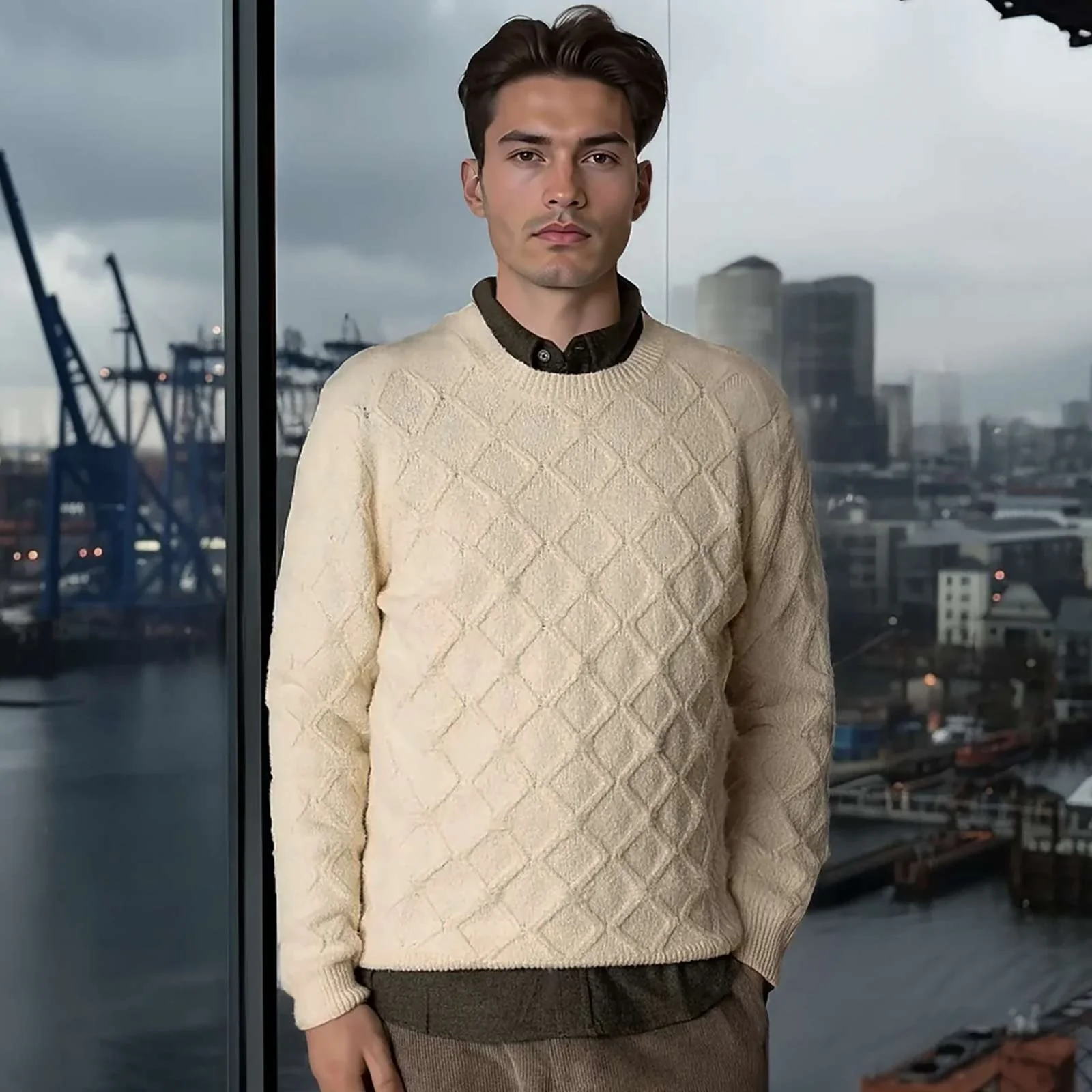 Avery Cable Knit ecru melange - Image 3
