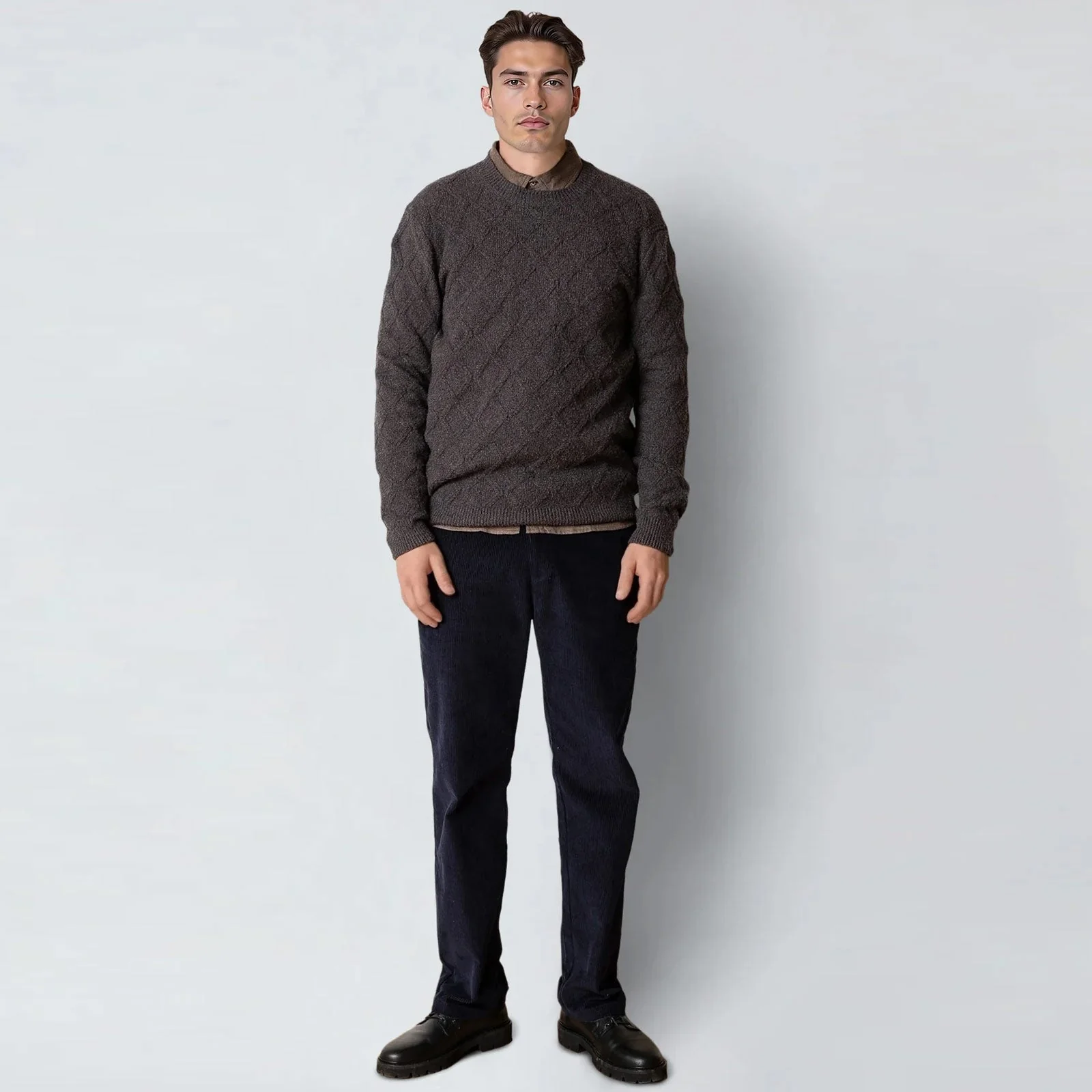 Avery Cable Knit taupe brown melange - Image 3