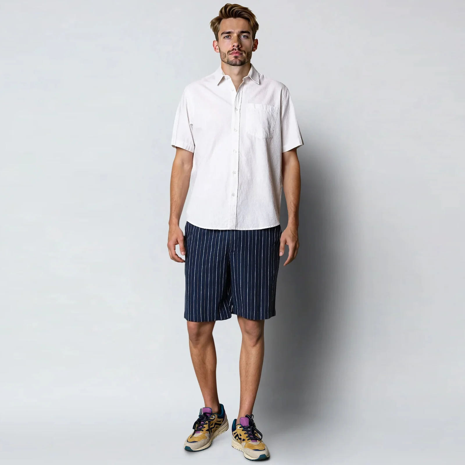 Barcelona Ran Shorts navy stripe - Image 4