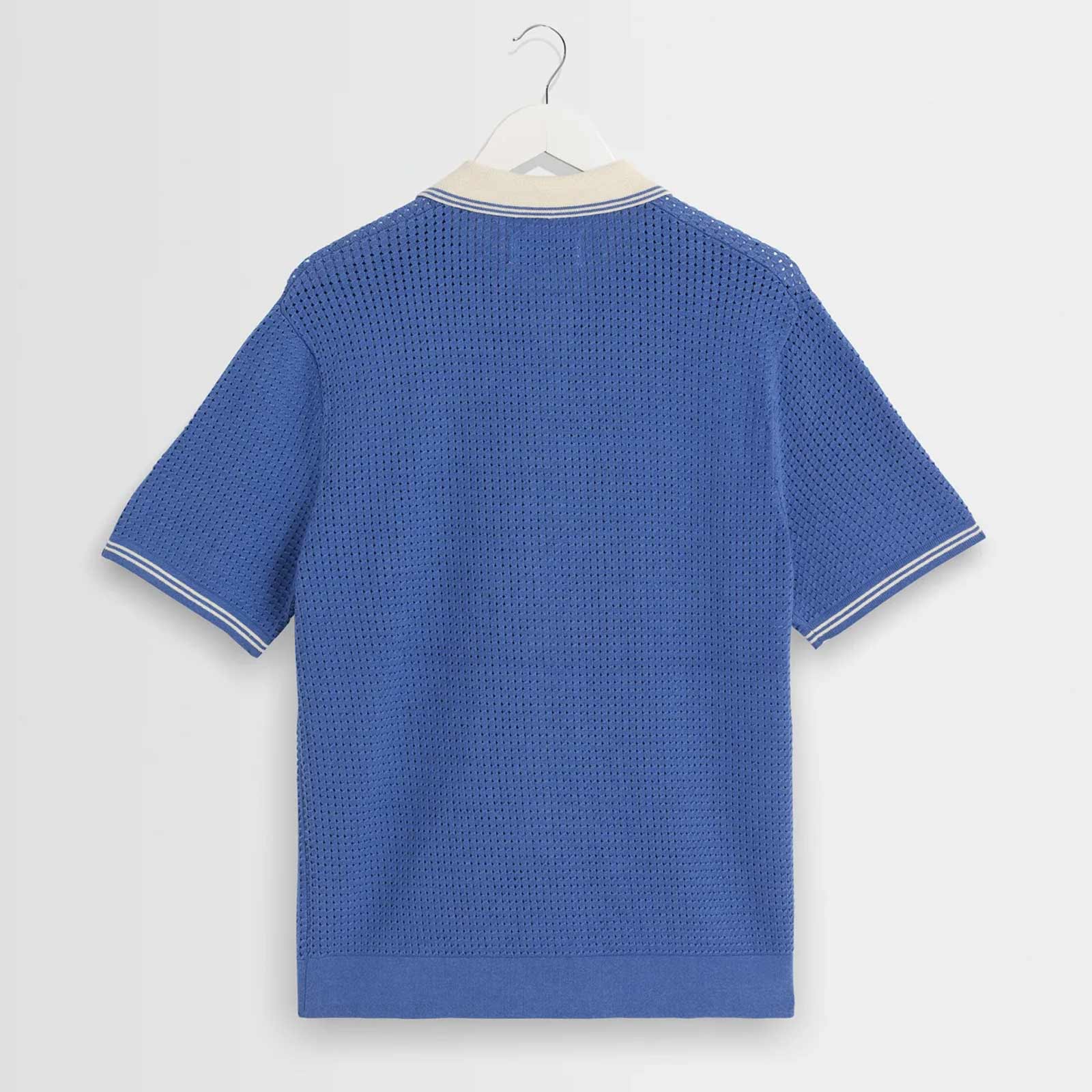 Belle S/S Pointelle Shirt blue/ecru - Image 2