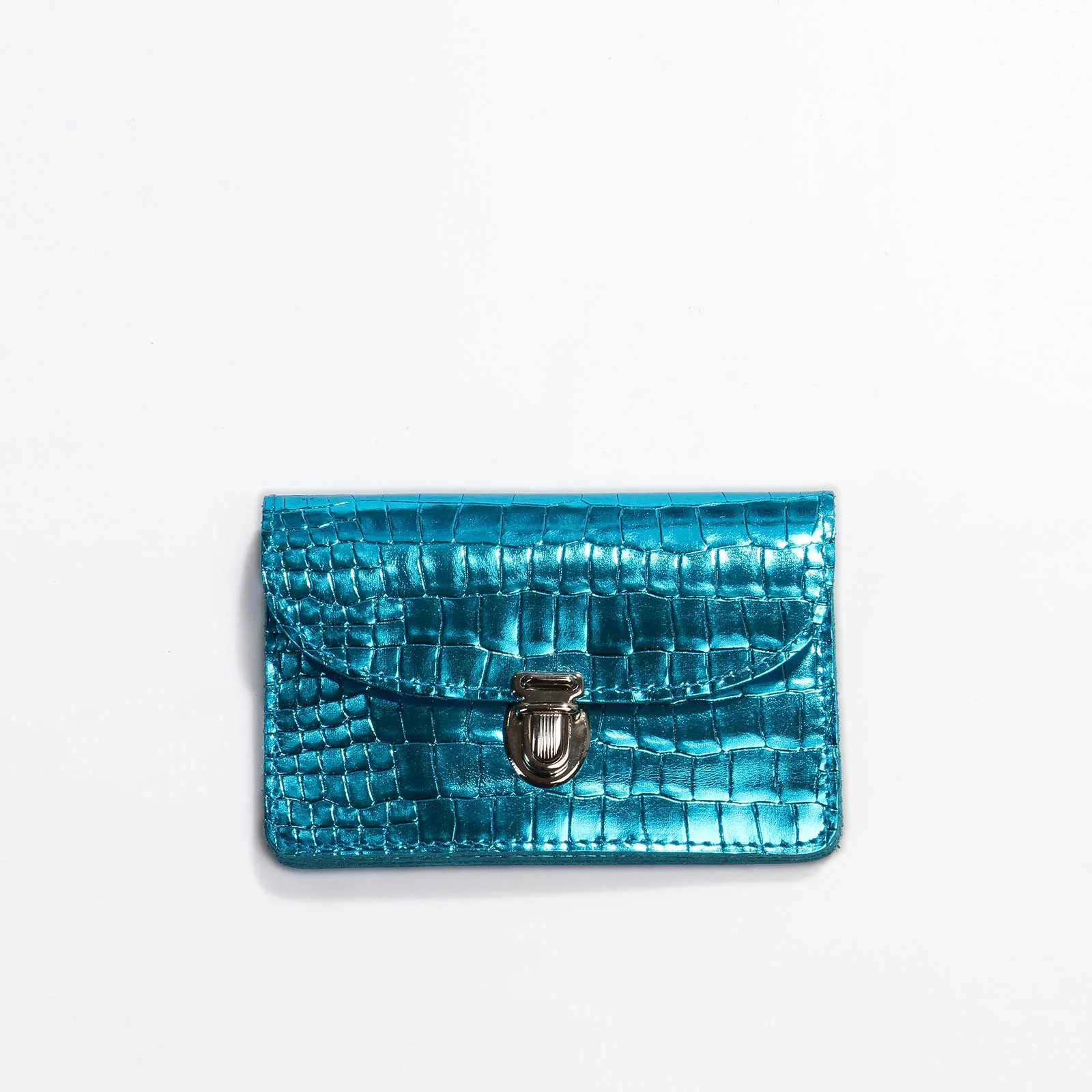 Borsa M Wallet croco turquoise
