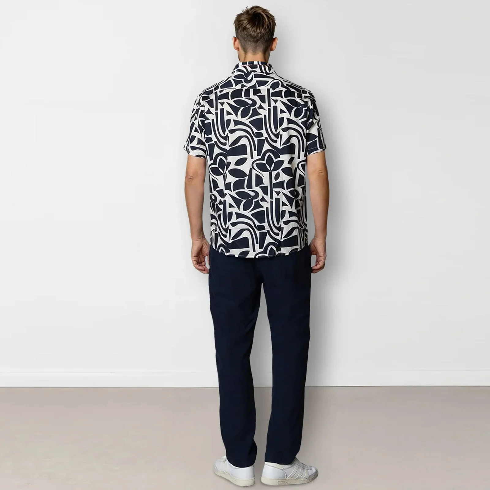 Bowling Noah SS Shirt navy/ecru - Image 2