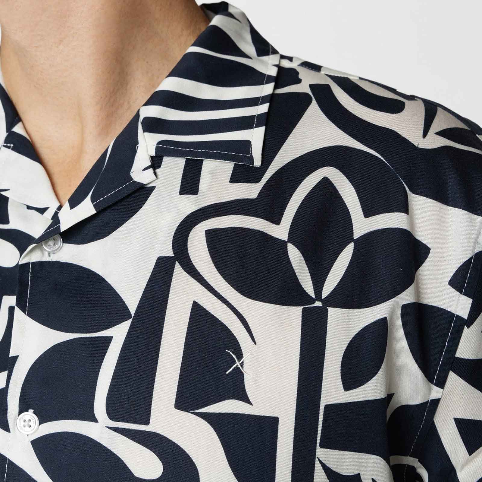 Bowling Noah SS Shirt navy/ecru - Image 4