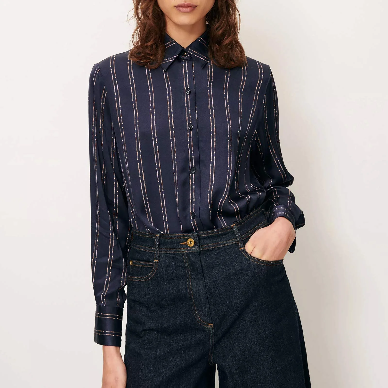 Britjet Blouse navy plumikat