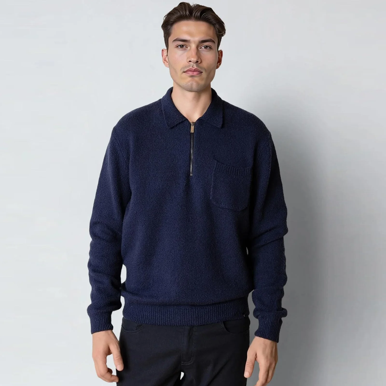 Bryan Knitted Polo navy