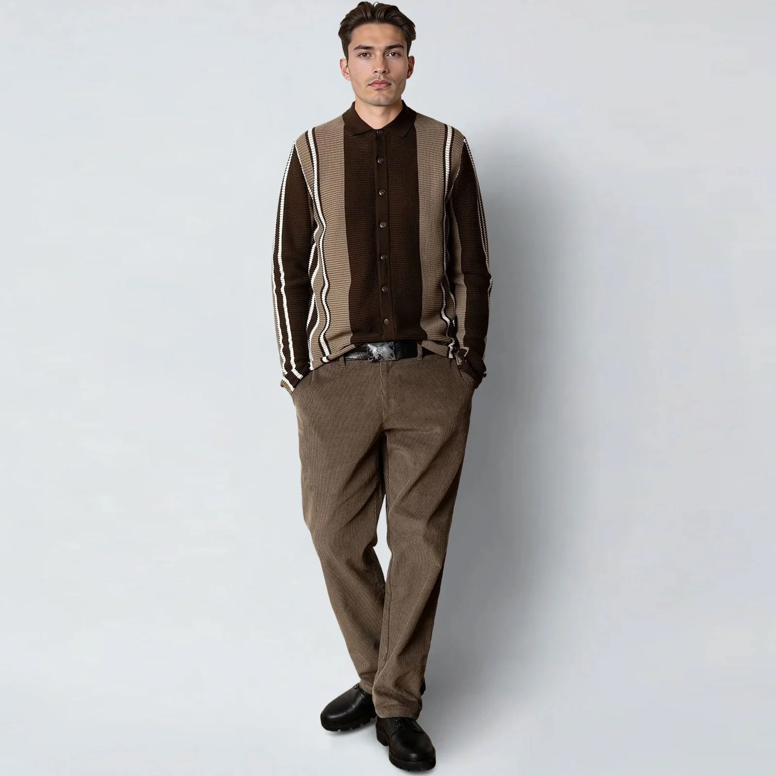 Buckley Polo Cardigan dark brown - Image 3