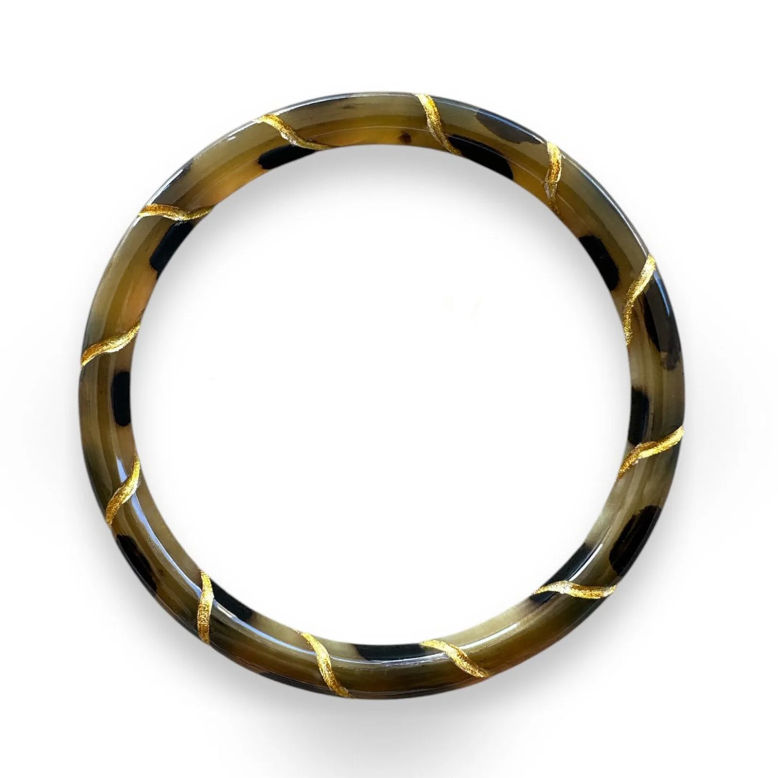 Buffle Horn Bracelet leopard/gold C32