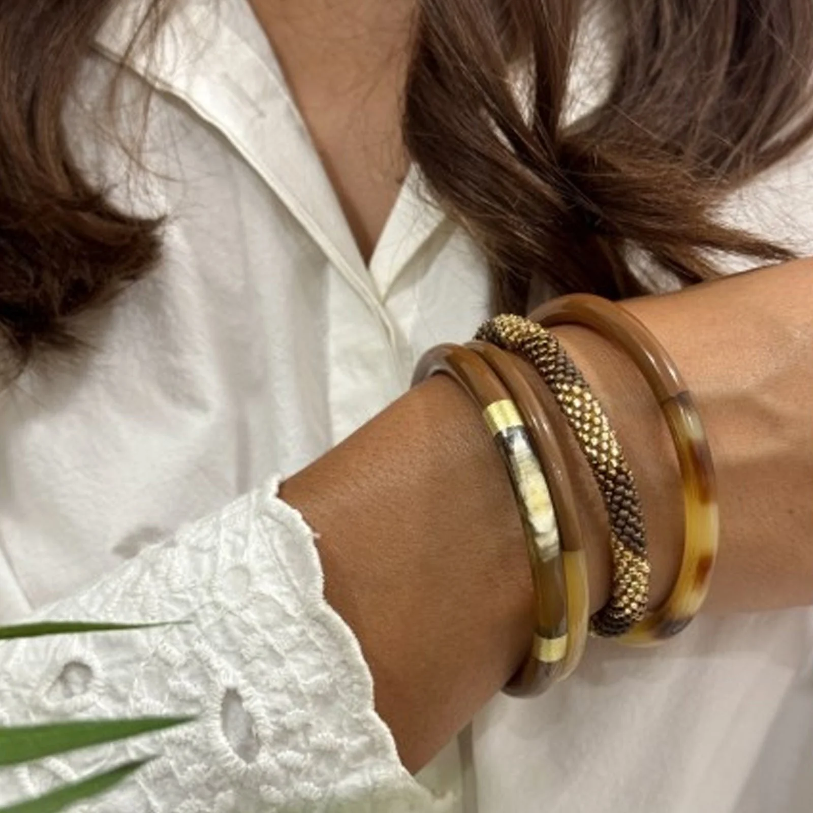 Buffle Horn Bracelet milk chocolate C62 - Image 2