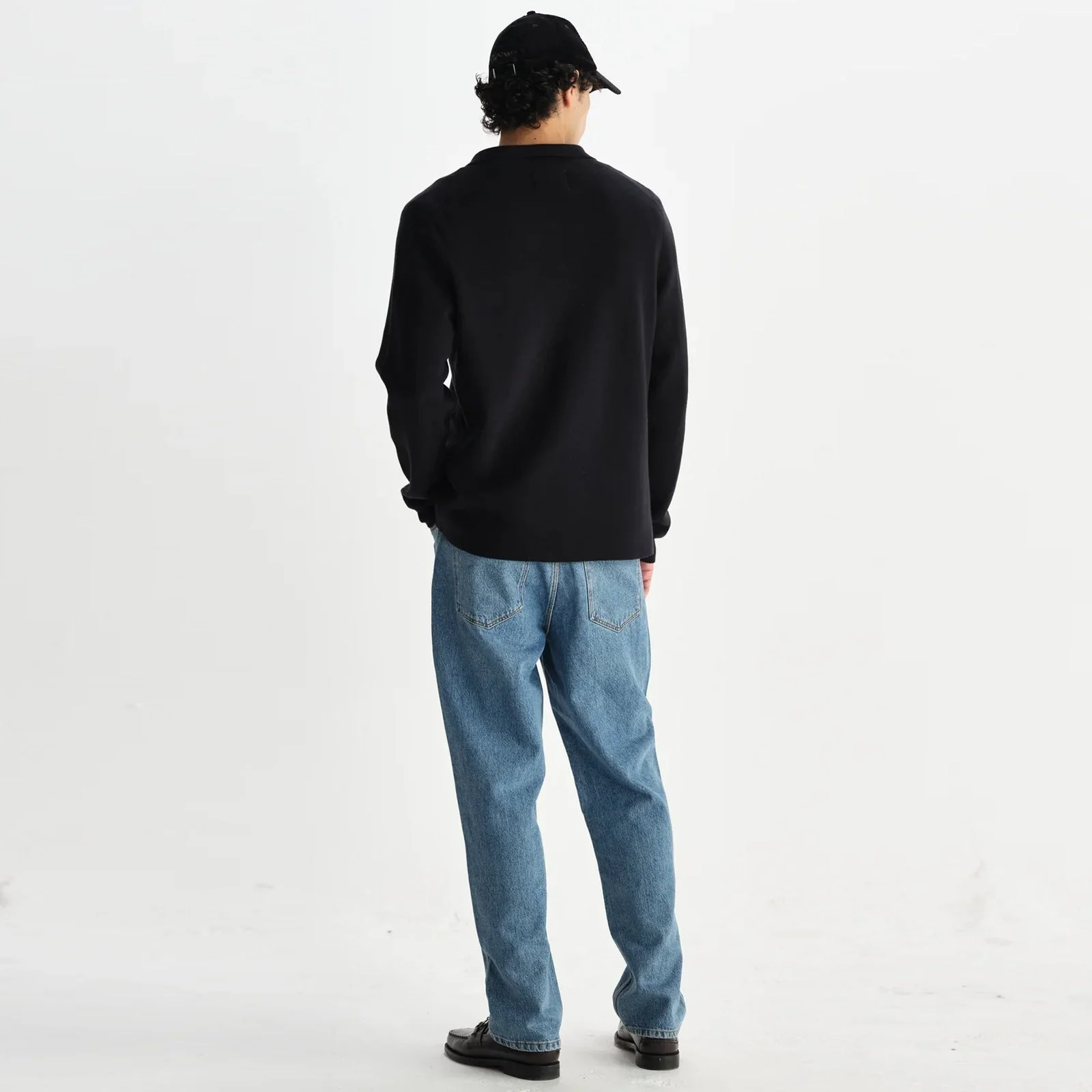 Carter Open Collar Polo Milano Knit black - Image 2