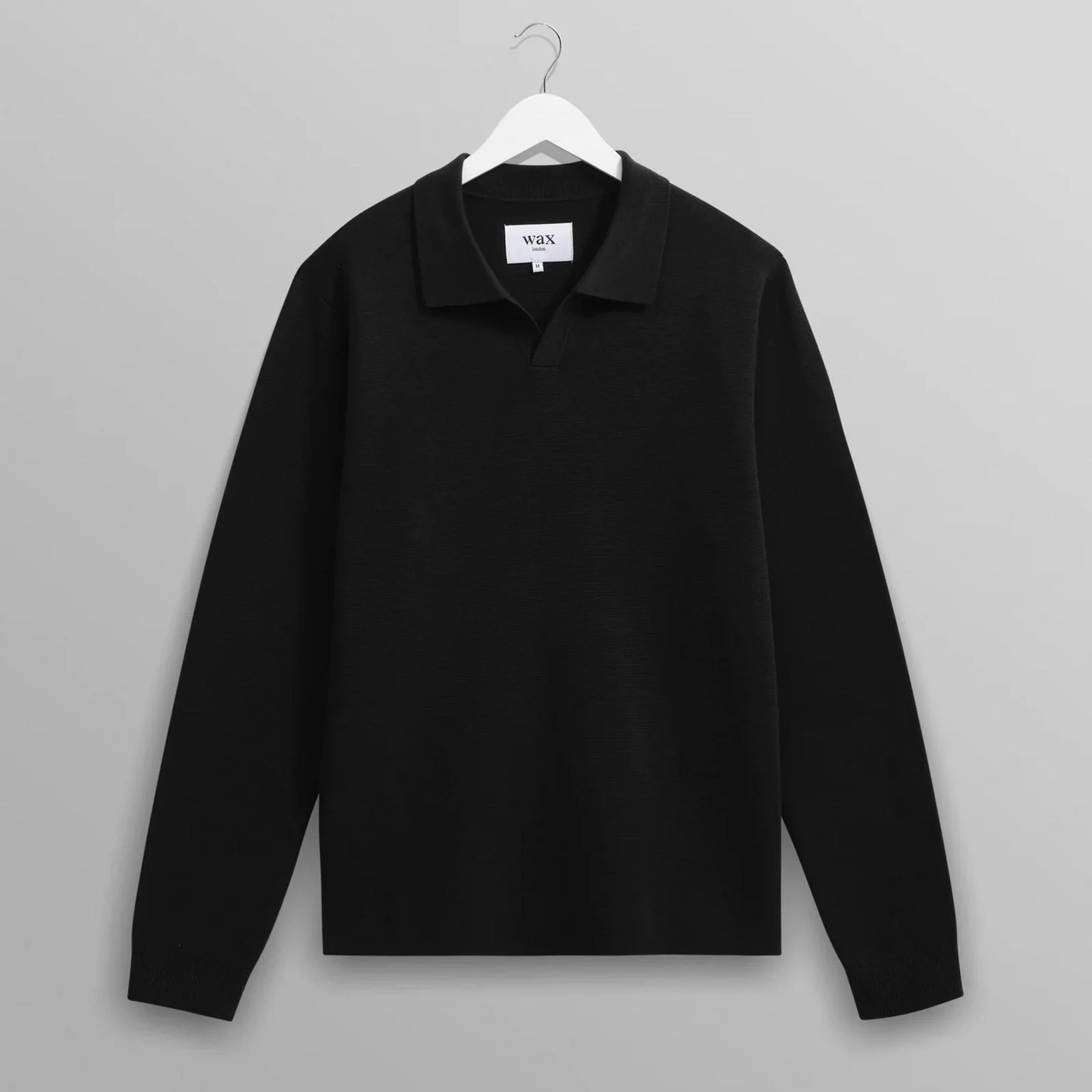 Carter Open Collar Polo Milano Knit black - Image 6