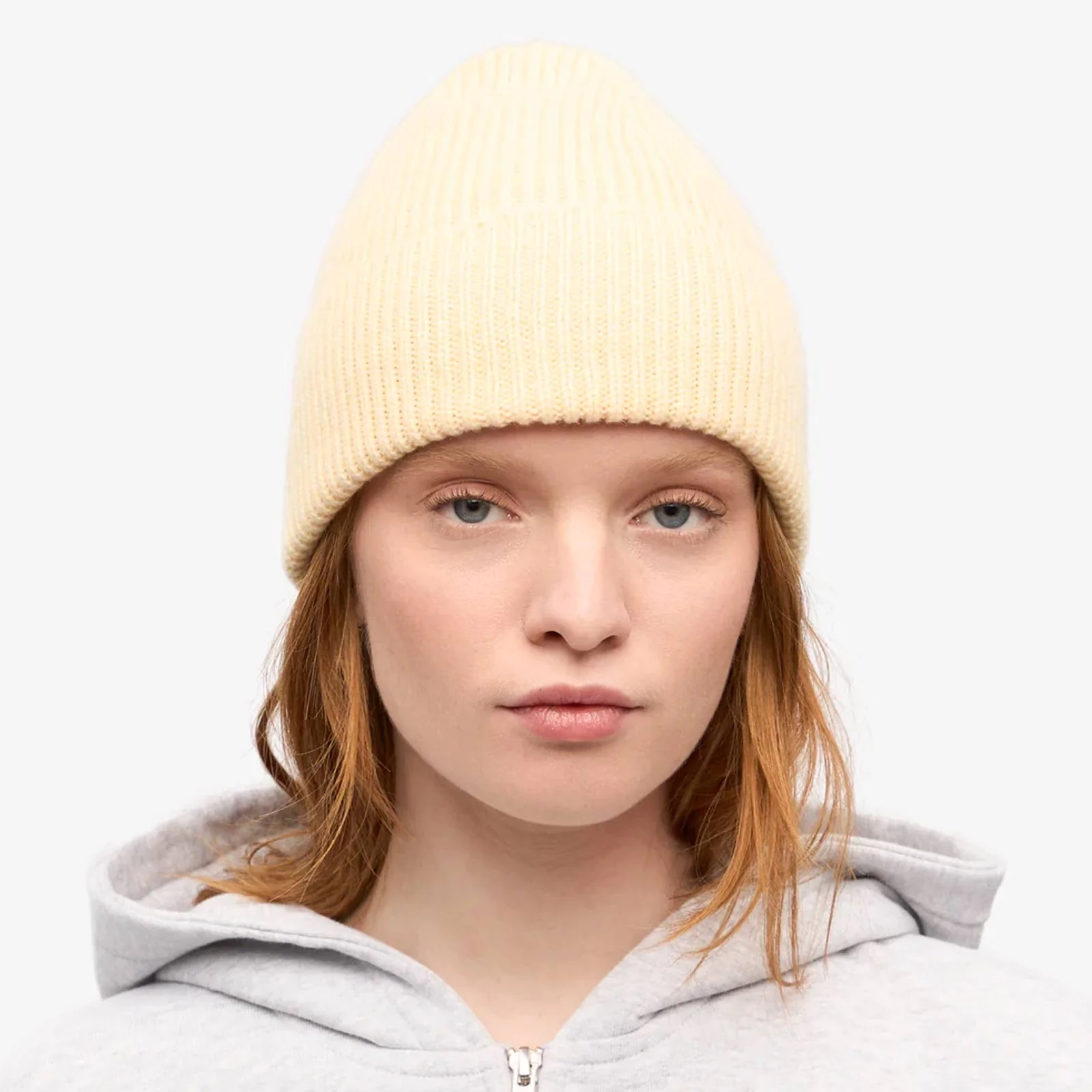 Merino Wool Beanie soft yellow - Image 2