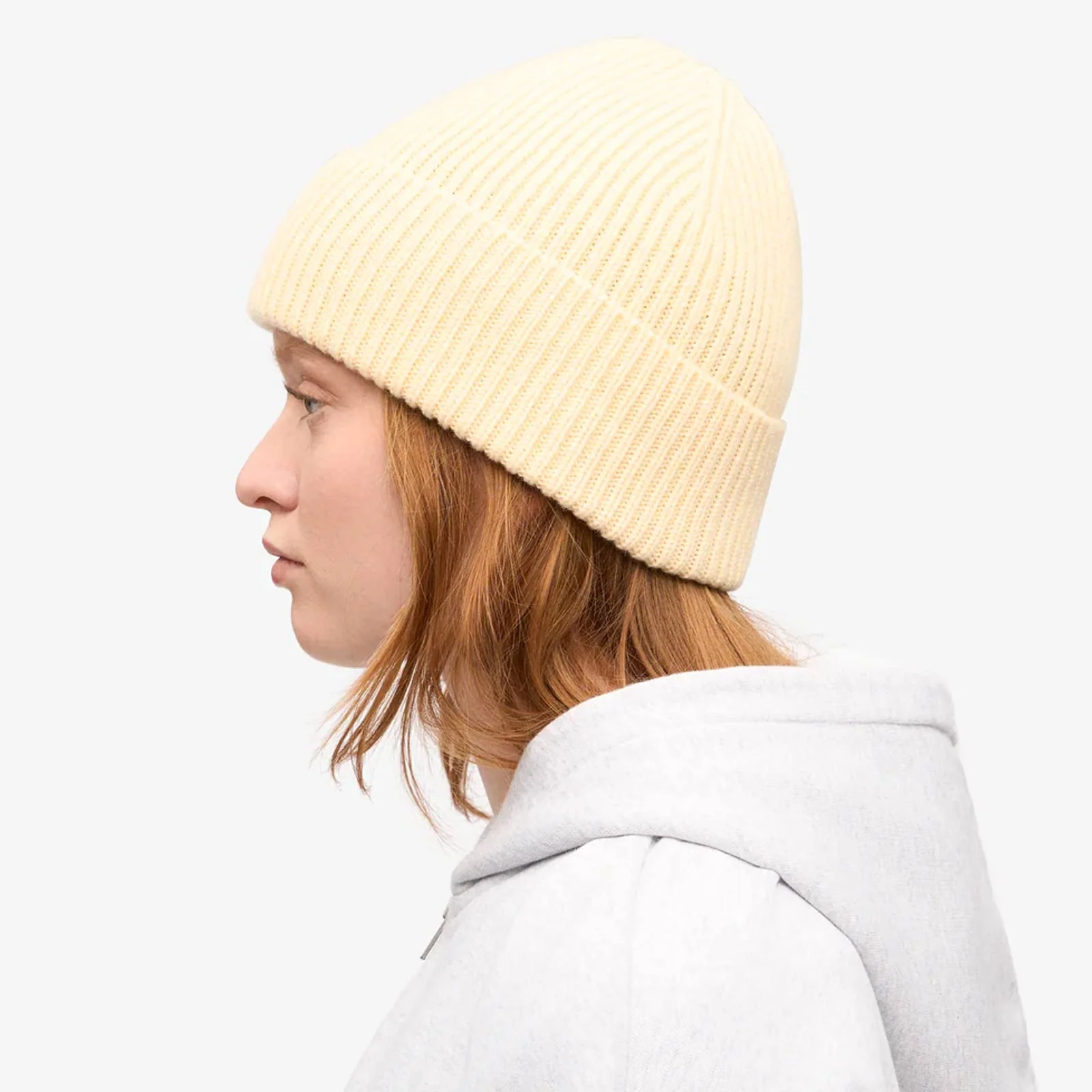 Merino Wool Beanie soft yellow - Image 3