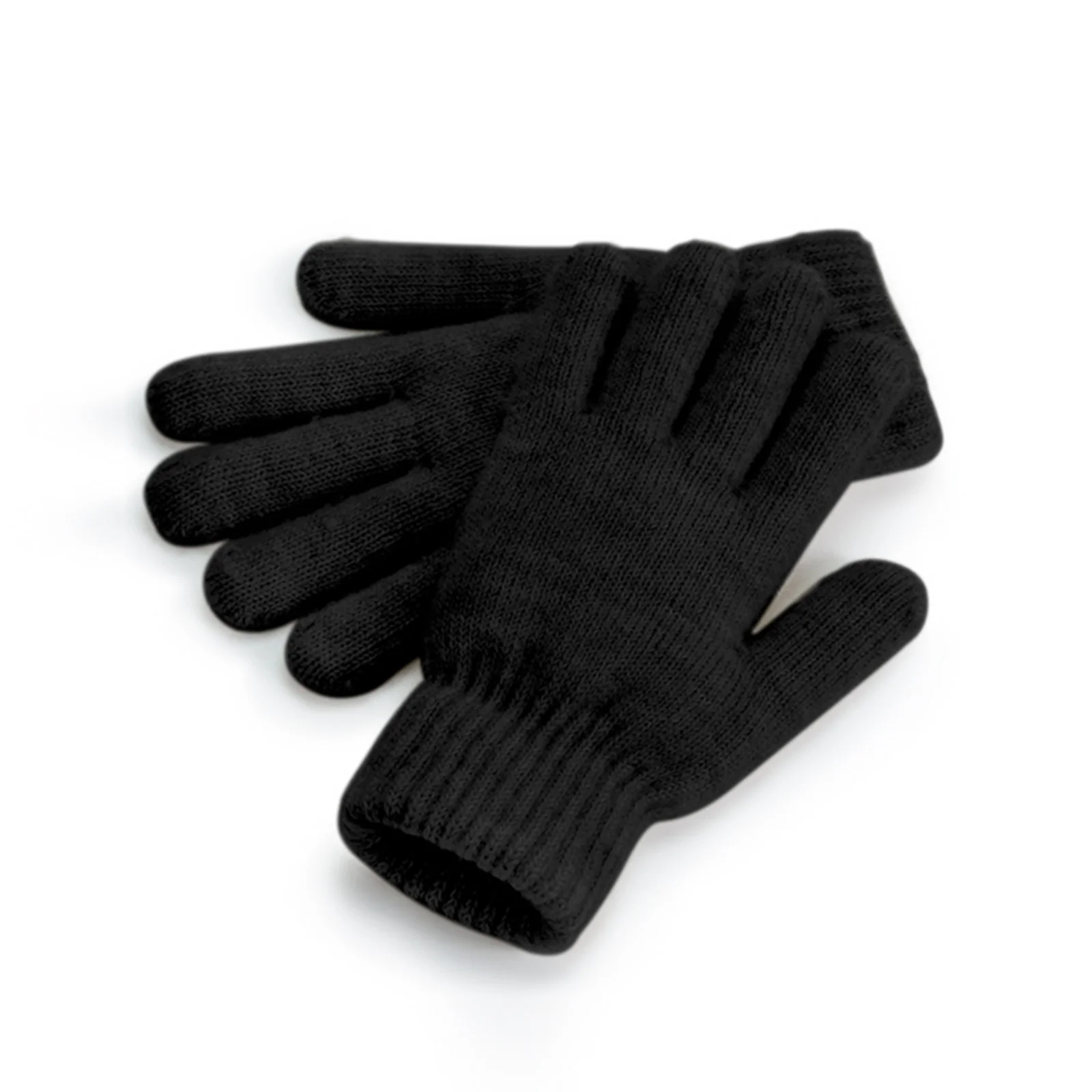 Cosy Ribbed Cuff Gloves black marl B387