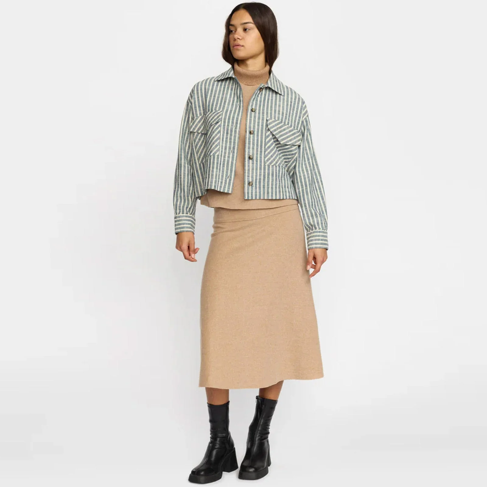 Cropped ShirtJacket blue - Image 3