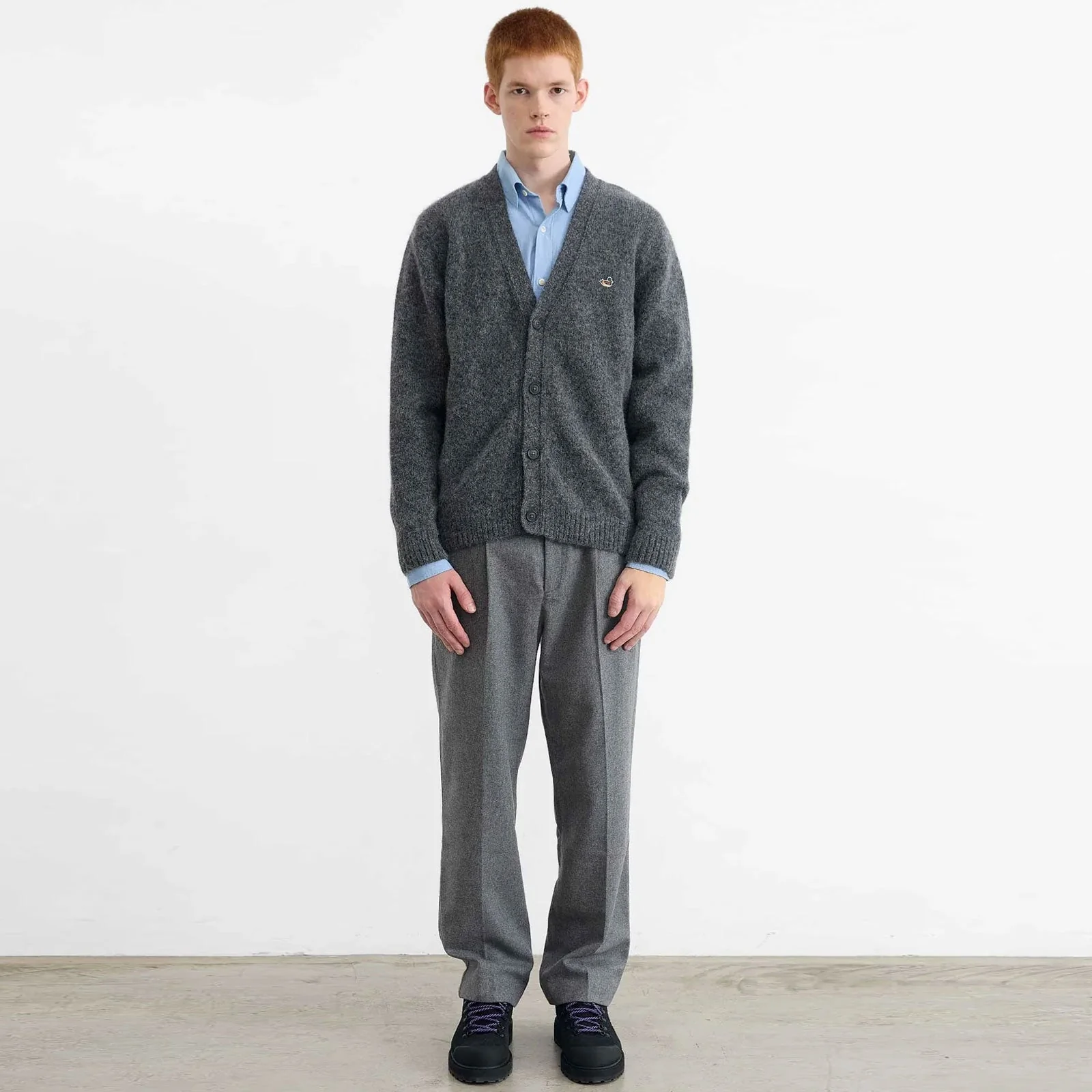 Duck Patch Cardigan plain grey - Image 3