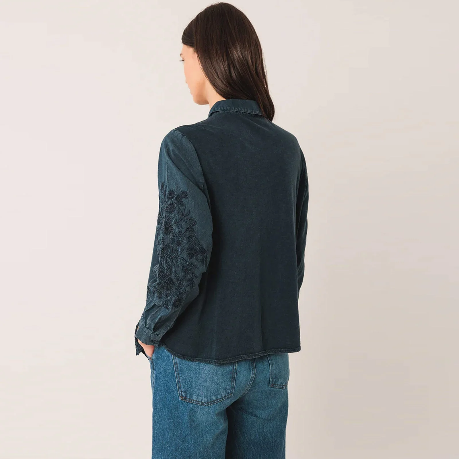 Embroidery Cotton Blouse marino - Image 2