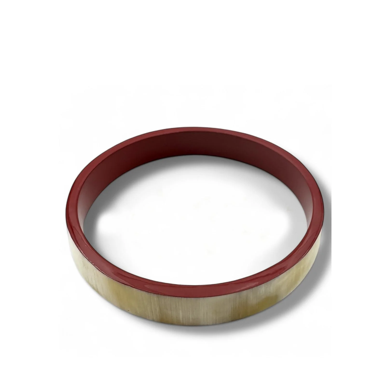 Flat Buffle Horn Bracelet bordeaux C50