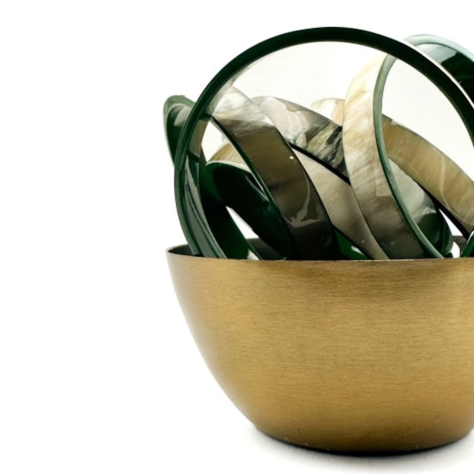 Flat Buffle Horn Bracelet vert sapin C40 - Image 2