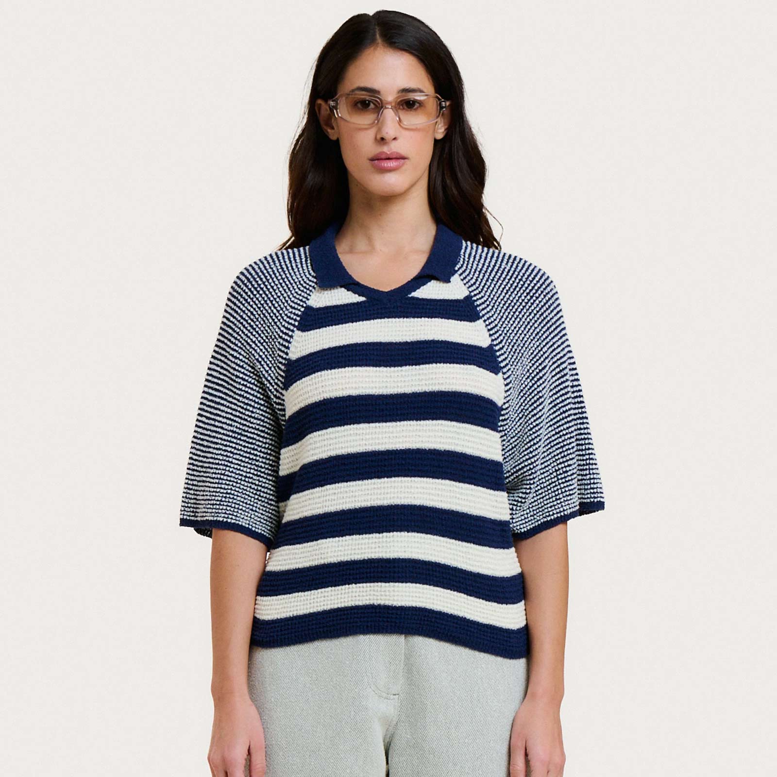 Flavia Spuma Jumper navy stripes