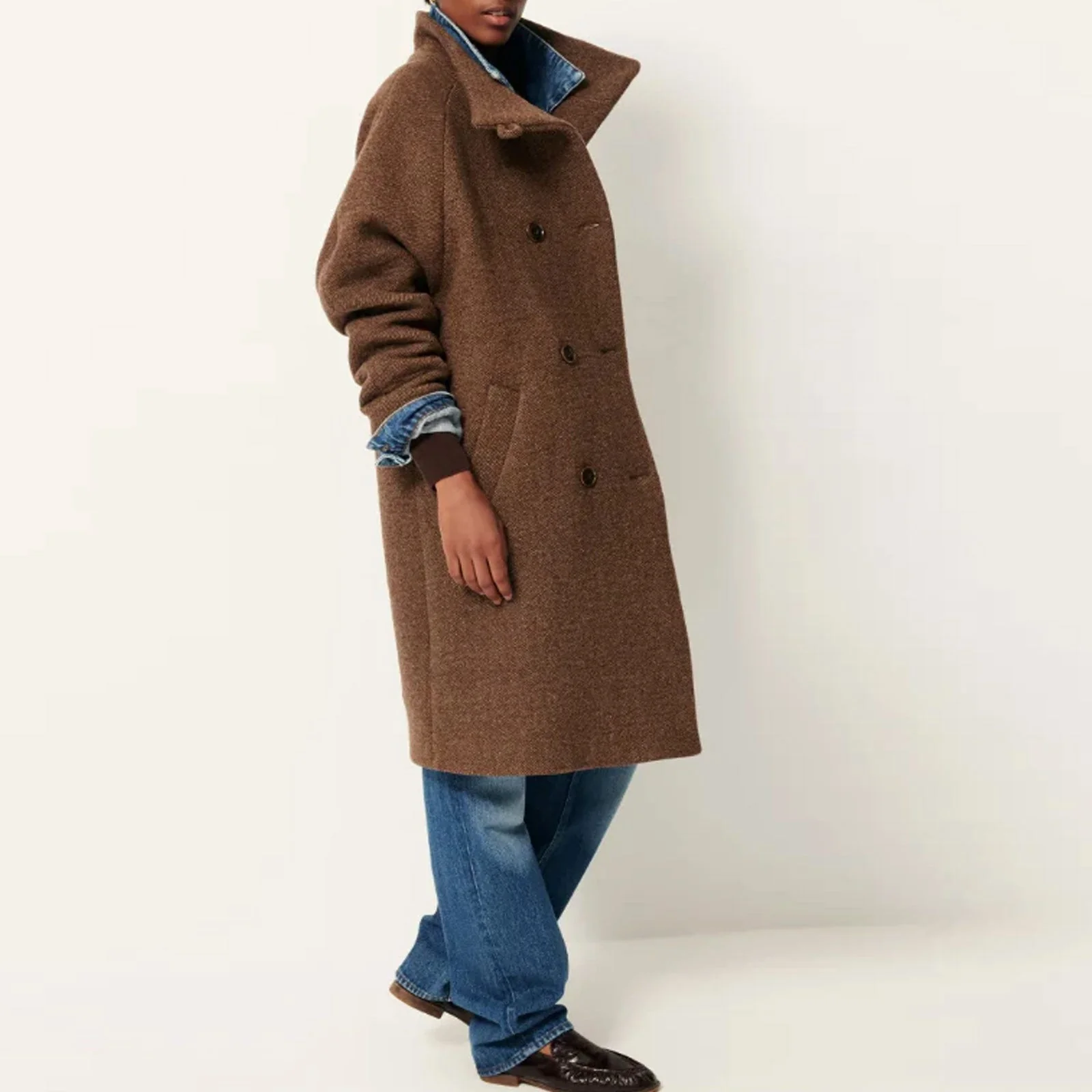 Floral BLVD Long Coat warm stone
