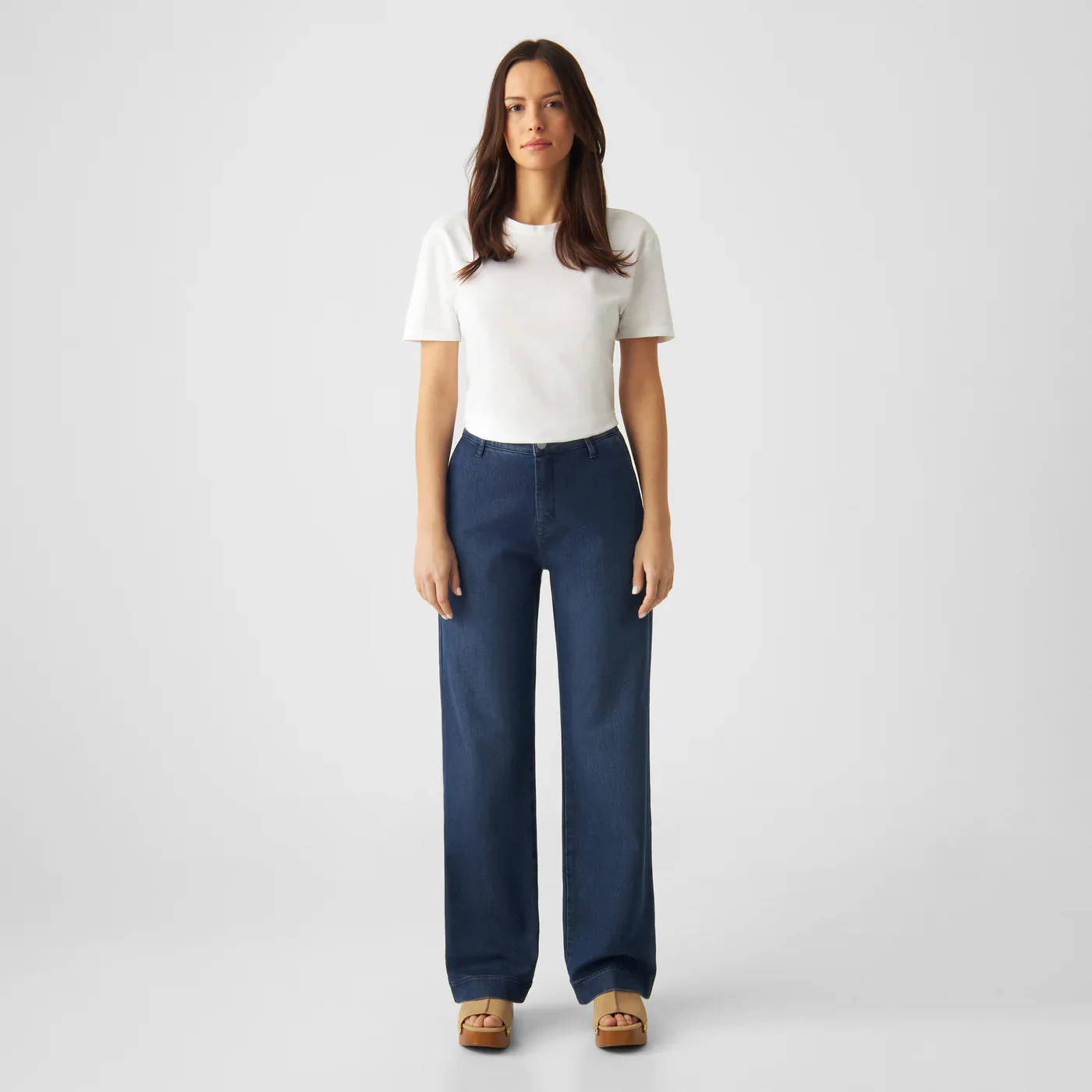 Glow Flared Soft Denim Chino rinse blue