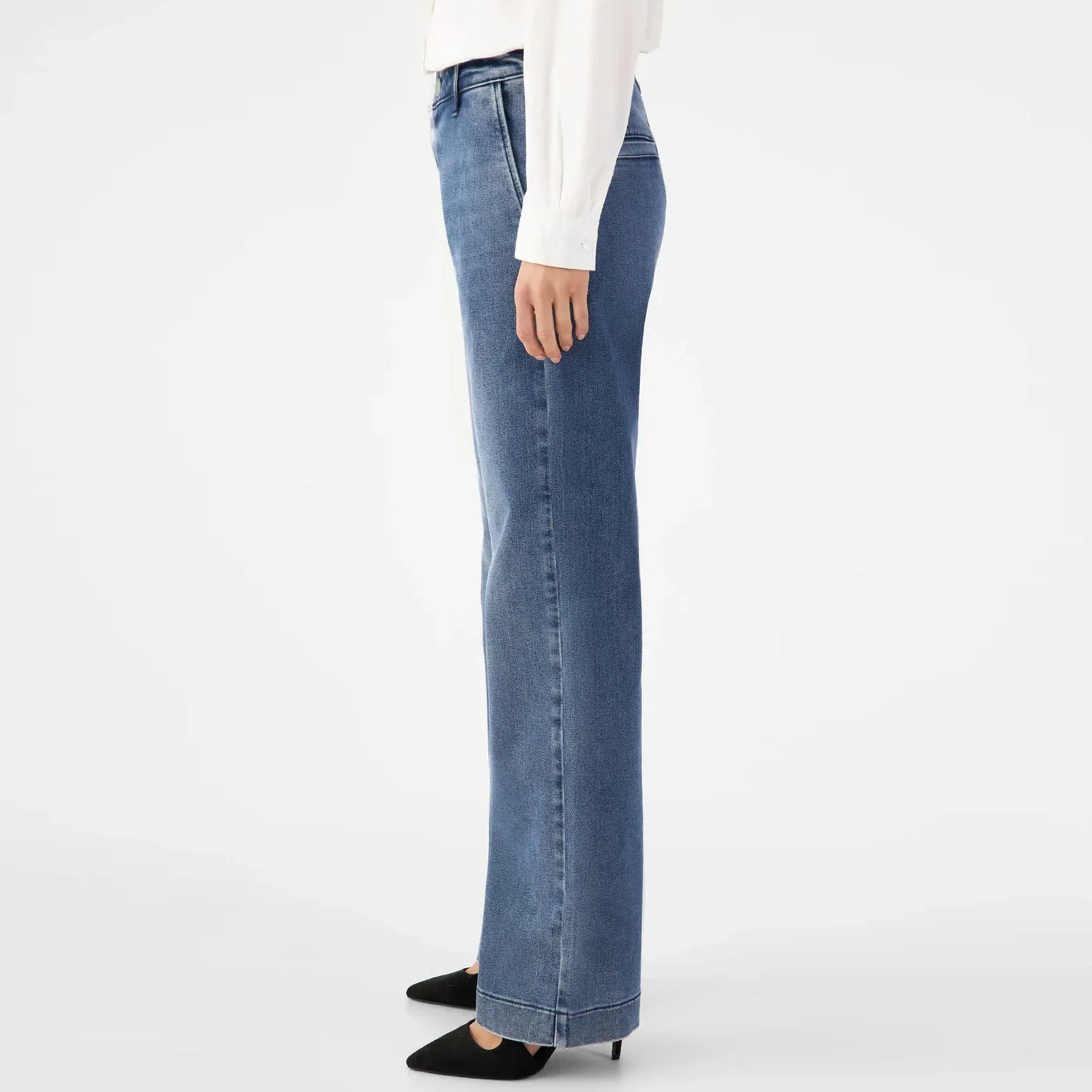 Glow Flared Soft Denim Chino medium blue - Image 3