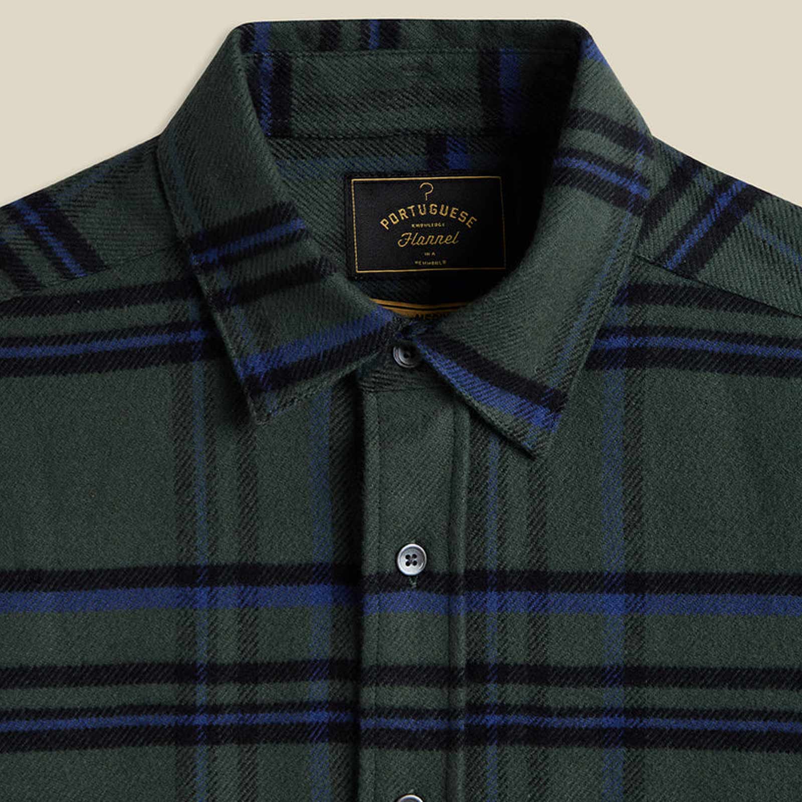 Green Box Flannel Shirt olive check - Image 2