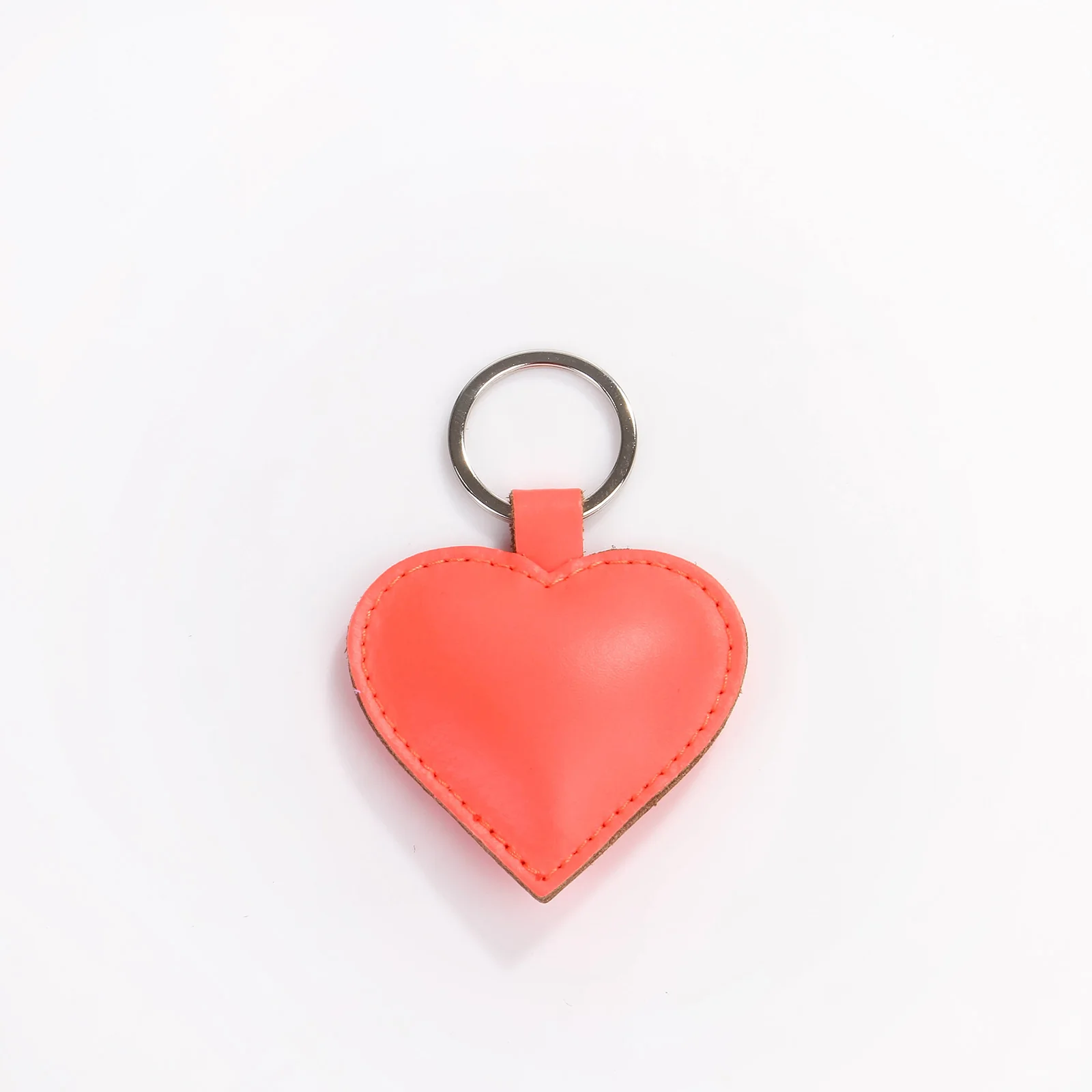 Heart Keyring neon coral