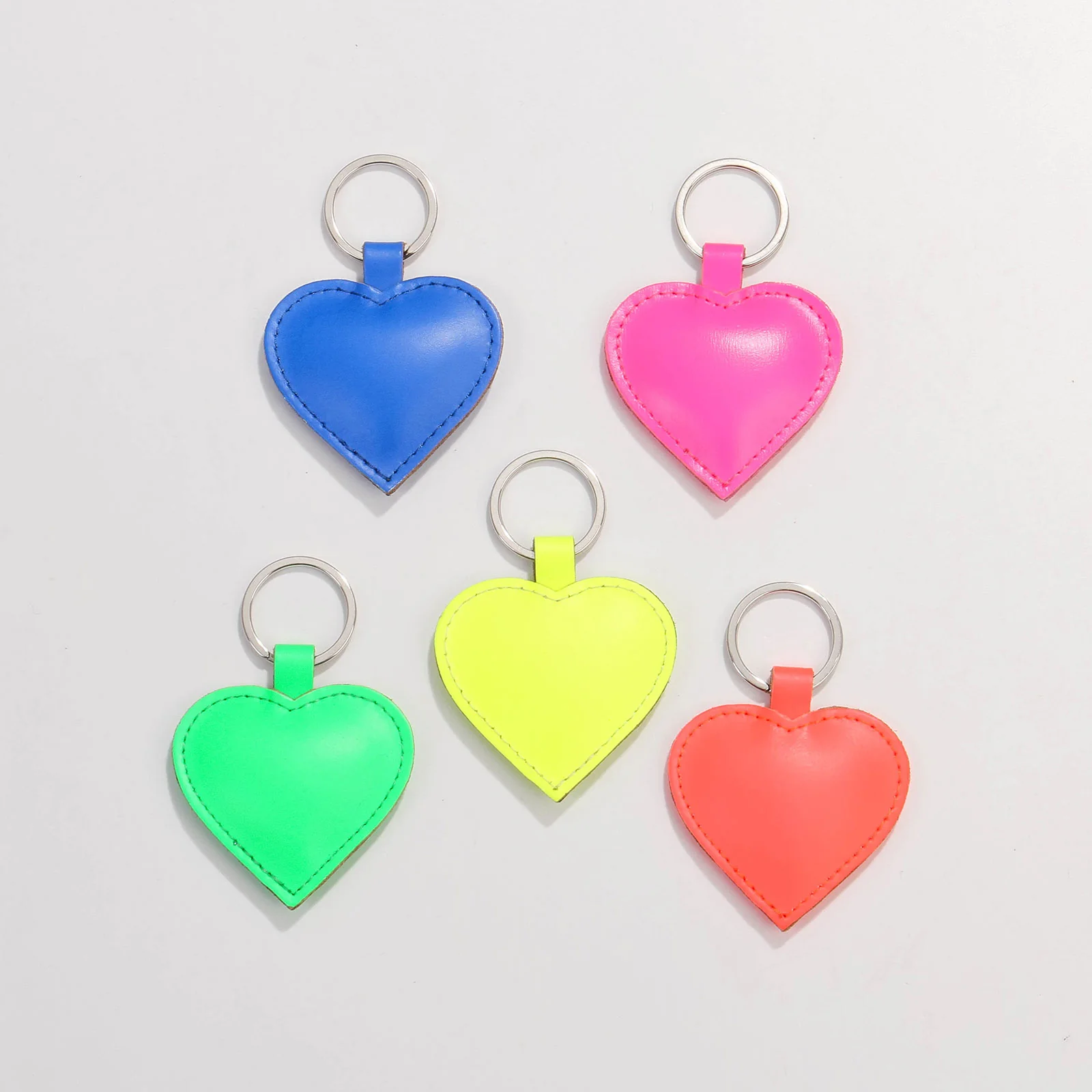 Heart Keyring neon pink - Image 2