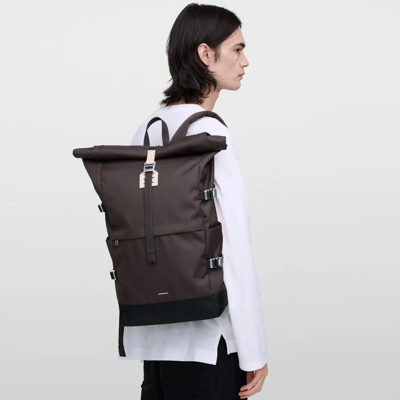 Icon Rolltop Backpack L brown/natural leather - Image 3