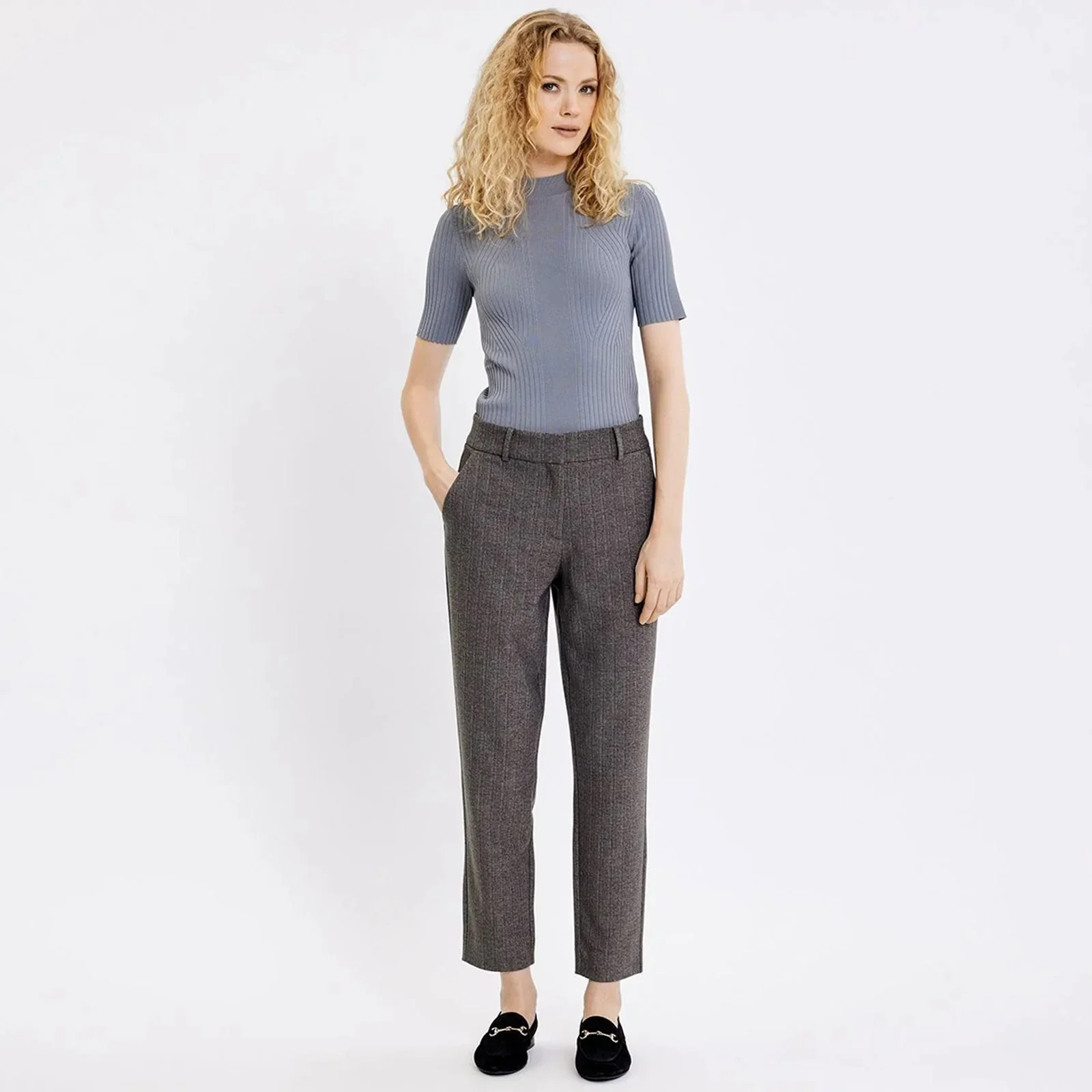 KaisaFV Ankle 872 Pants cool taupe melange - Image 3