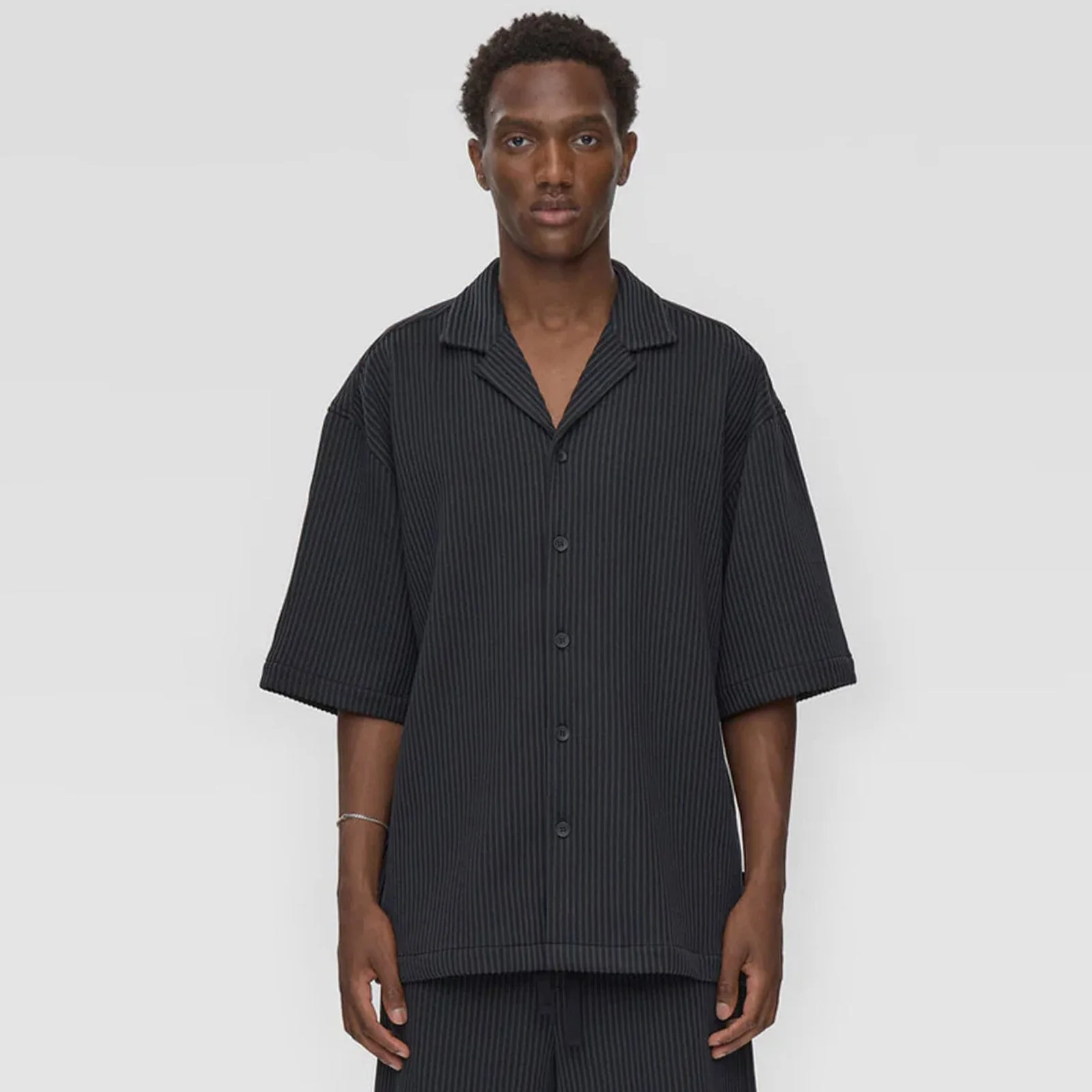 Keaton Oversized S/S Striped Shirt black