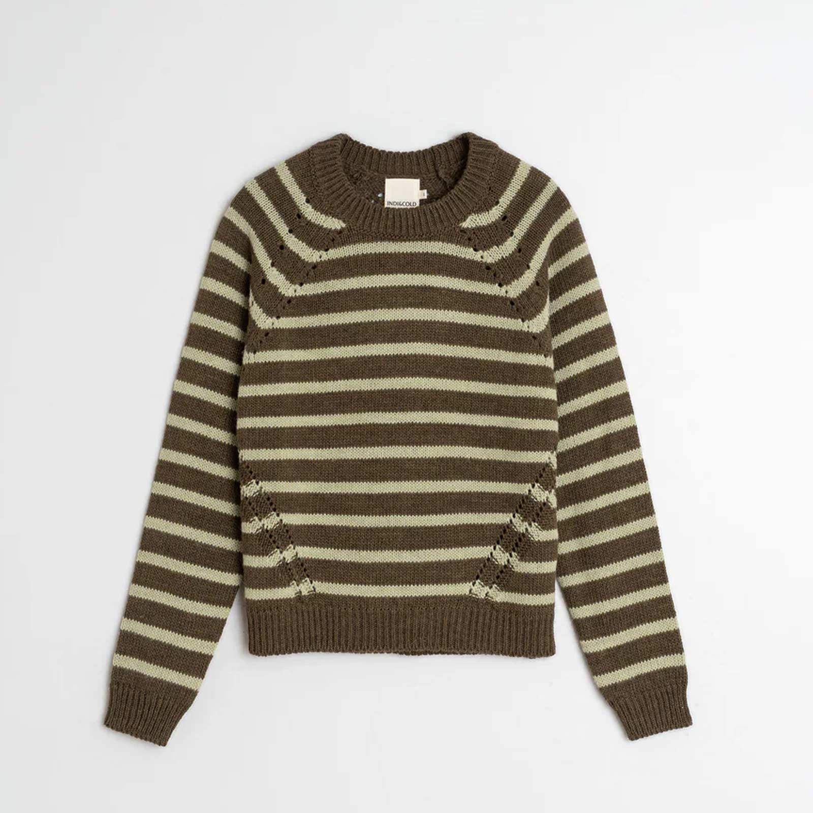 Knit Stripe Jumper khaki - Image 4