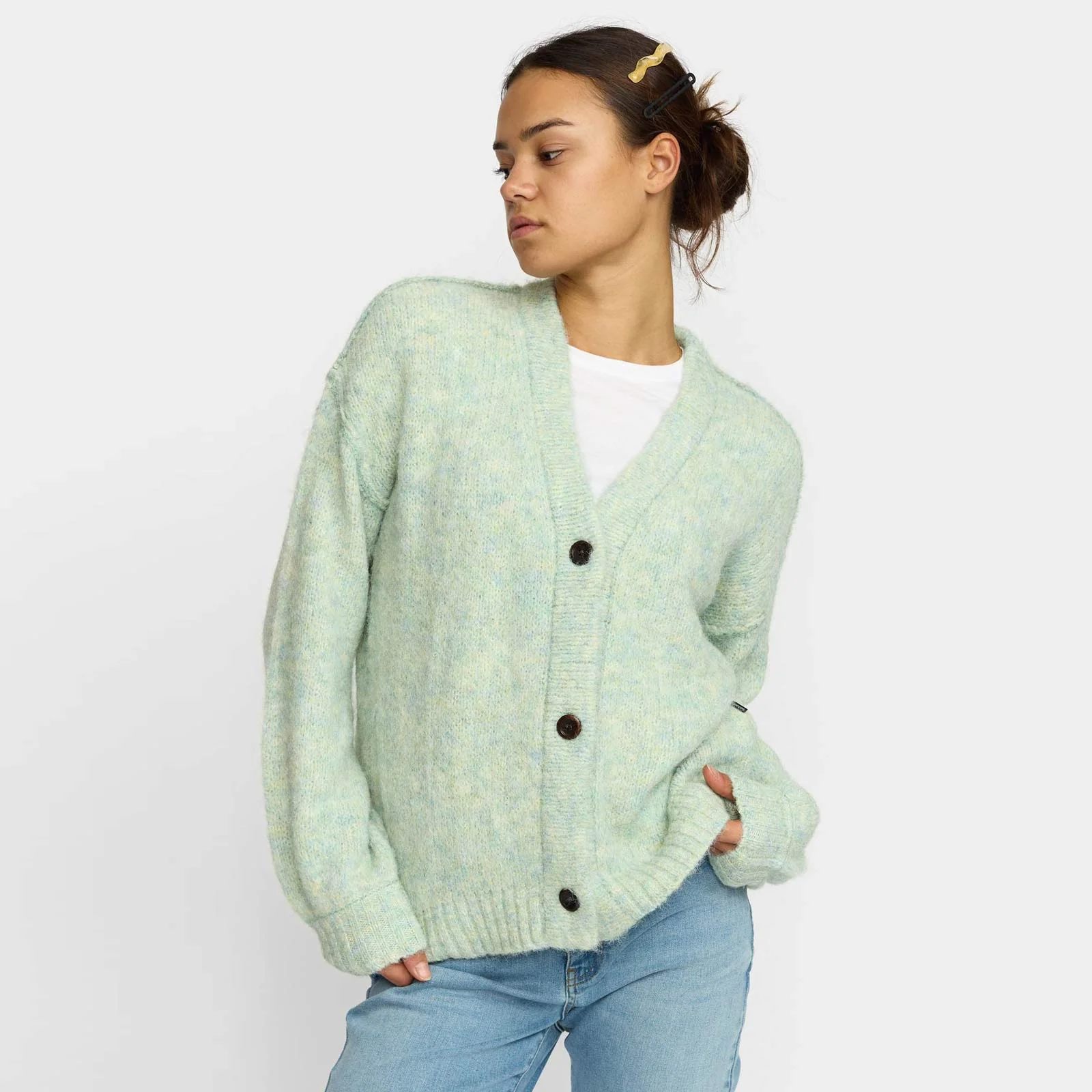 Knitted Mohair Cardigan mint