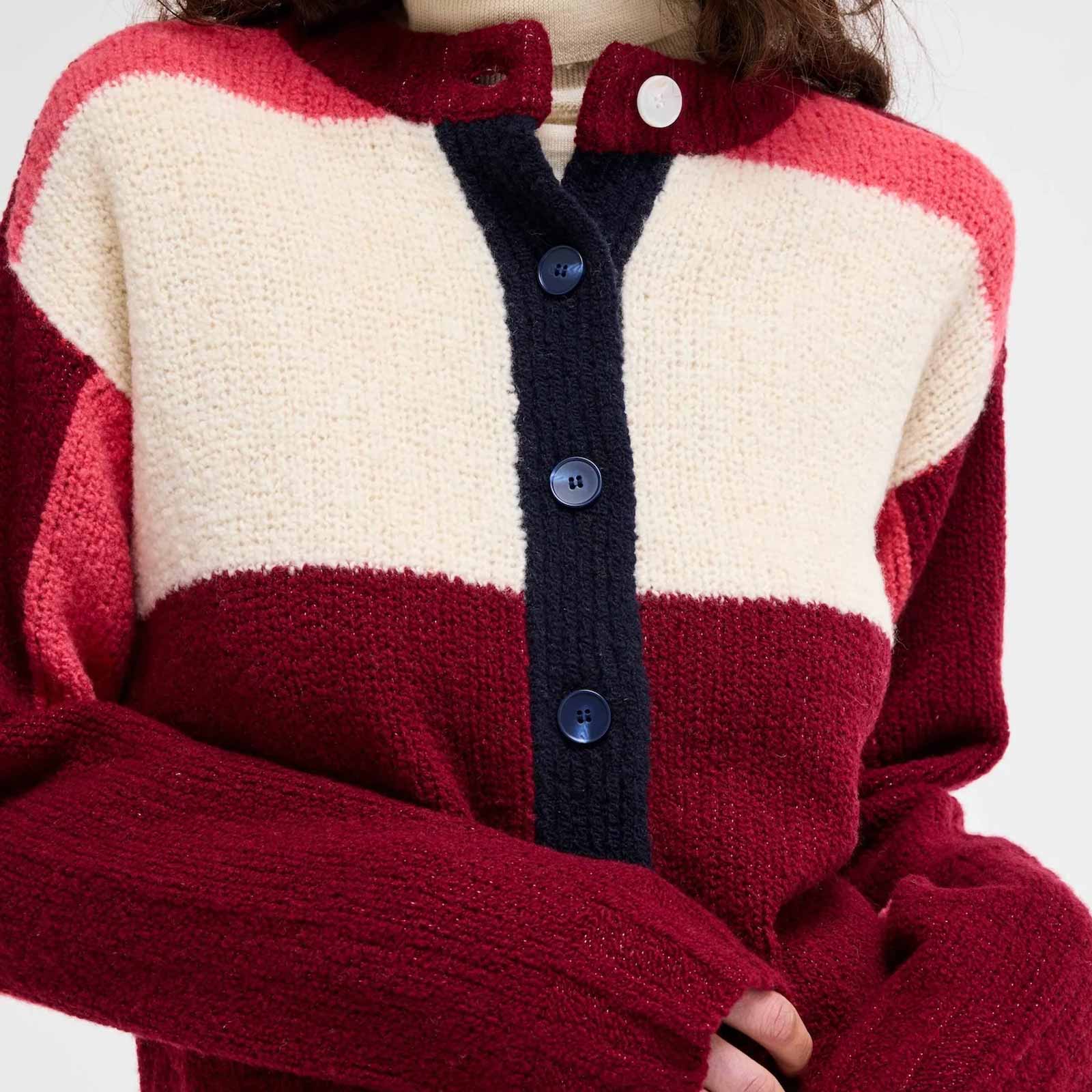 Krasner Cardigan burgundy - Image 4