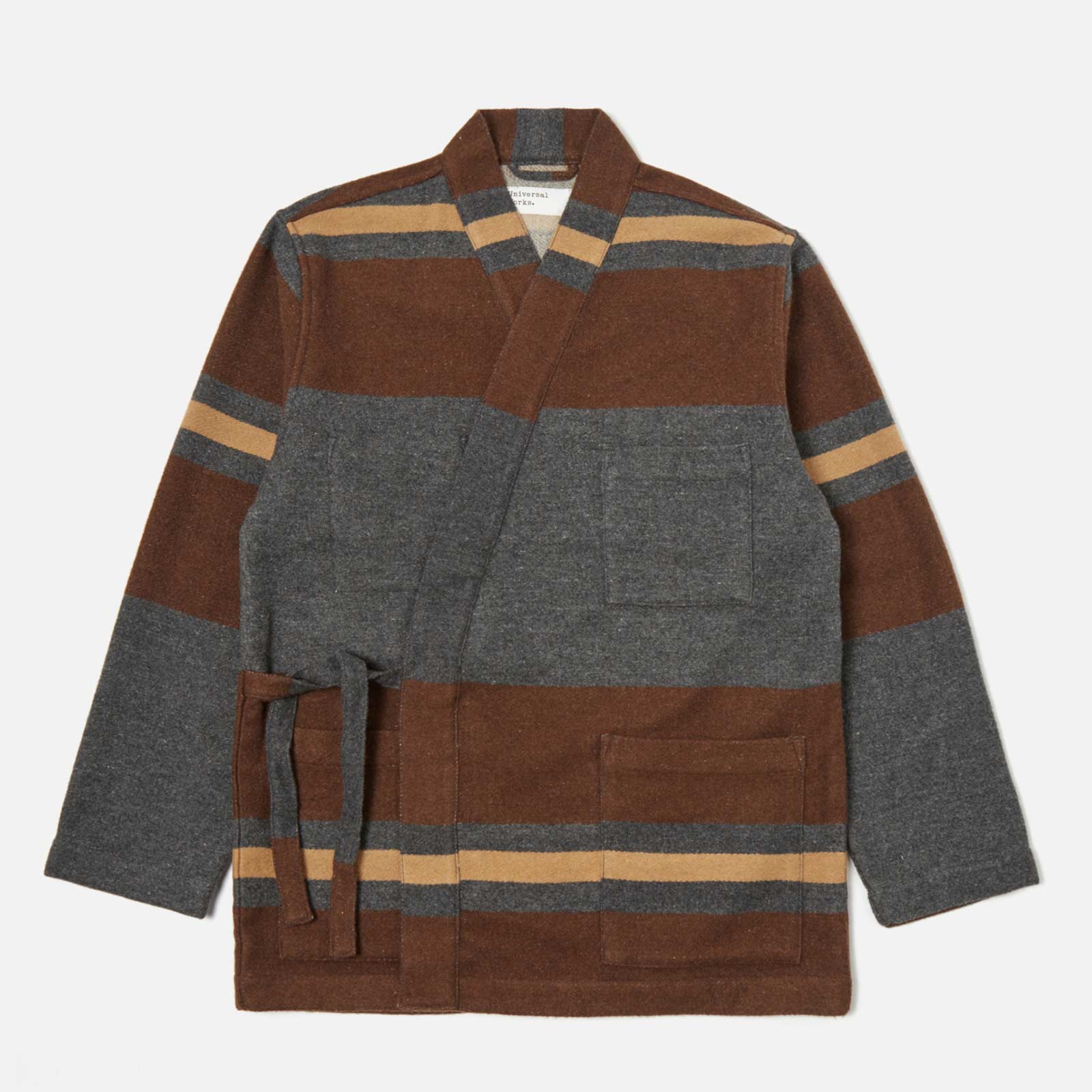 Kyoto Work Jacket Blanket Wool Mix charcoal stripe - Image 2