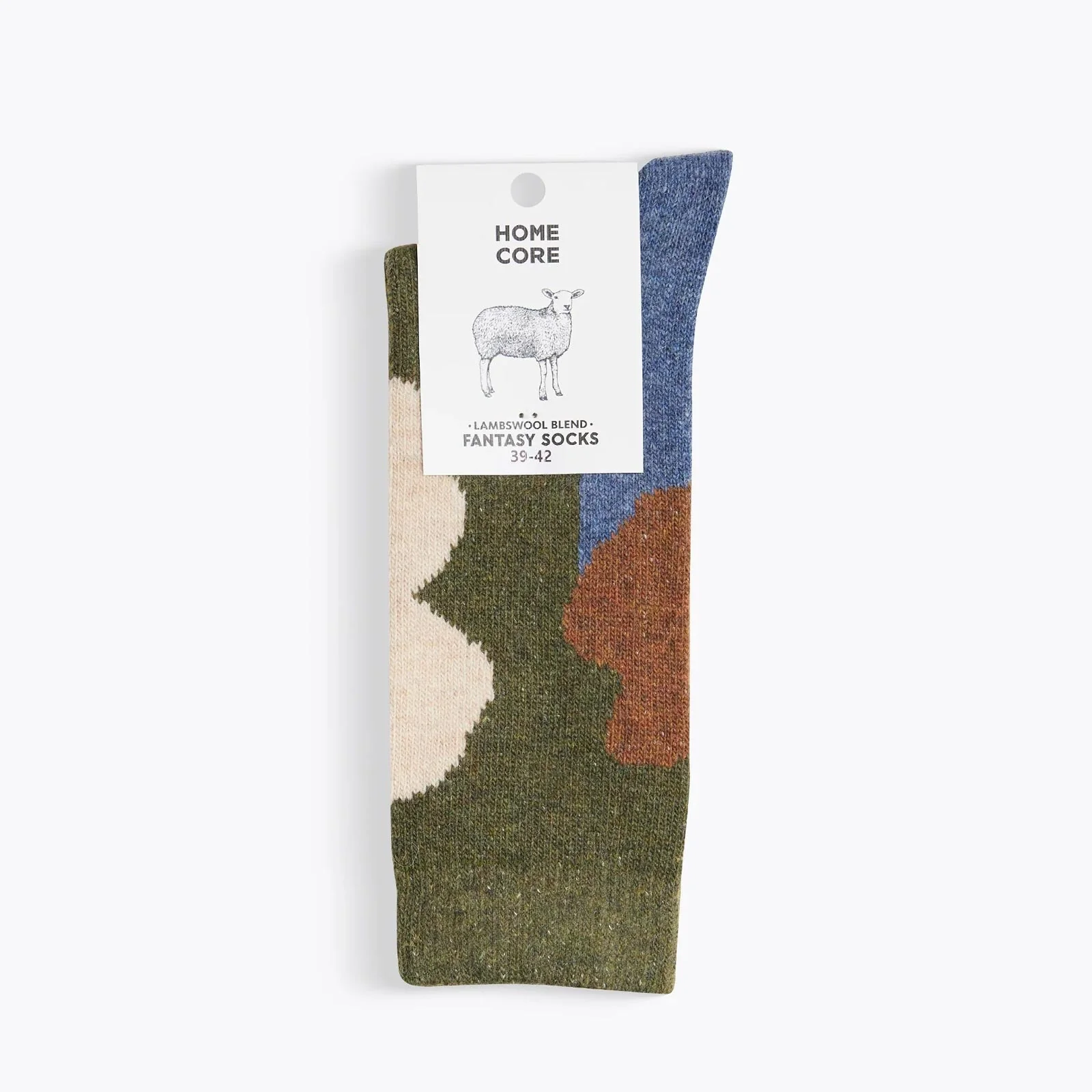 Lambswool Blend Fantasy Splotches Socks khaki/multi